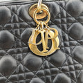 Lady Dior Black lambskin 08-MA-0191レディディオール ブラック ラムスキン 08-MA-0191