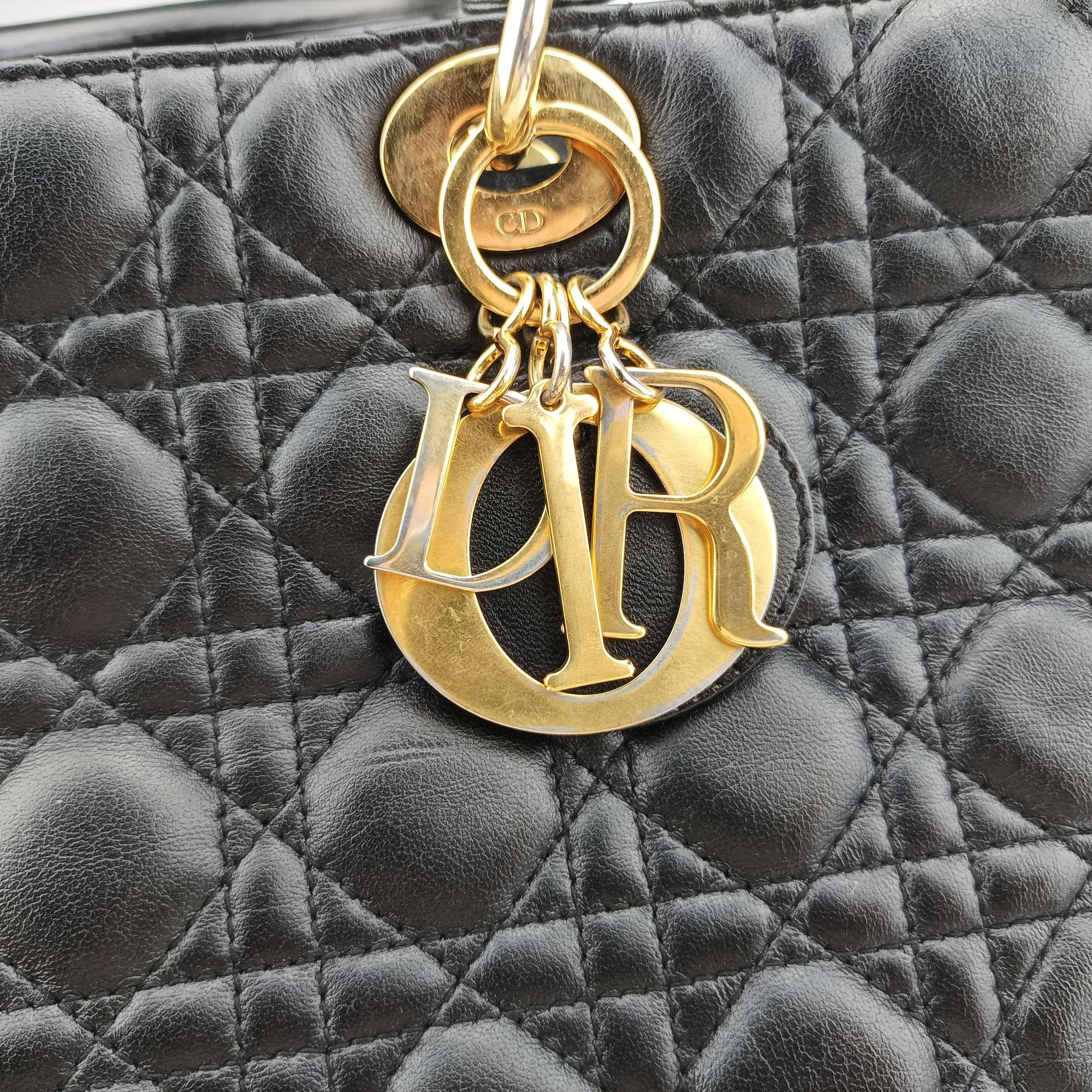 Lady Dior Black lambskin 08-MA-0191レディディオール ブラック ラムスキン 08-MA-0191