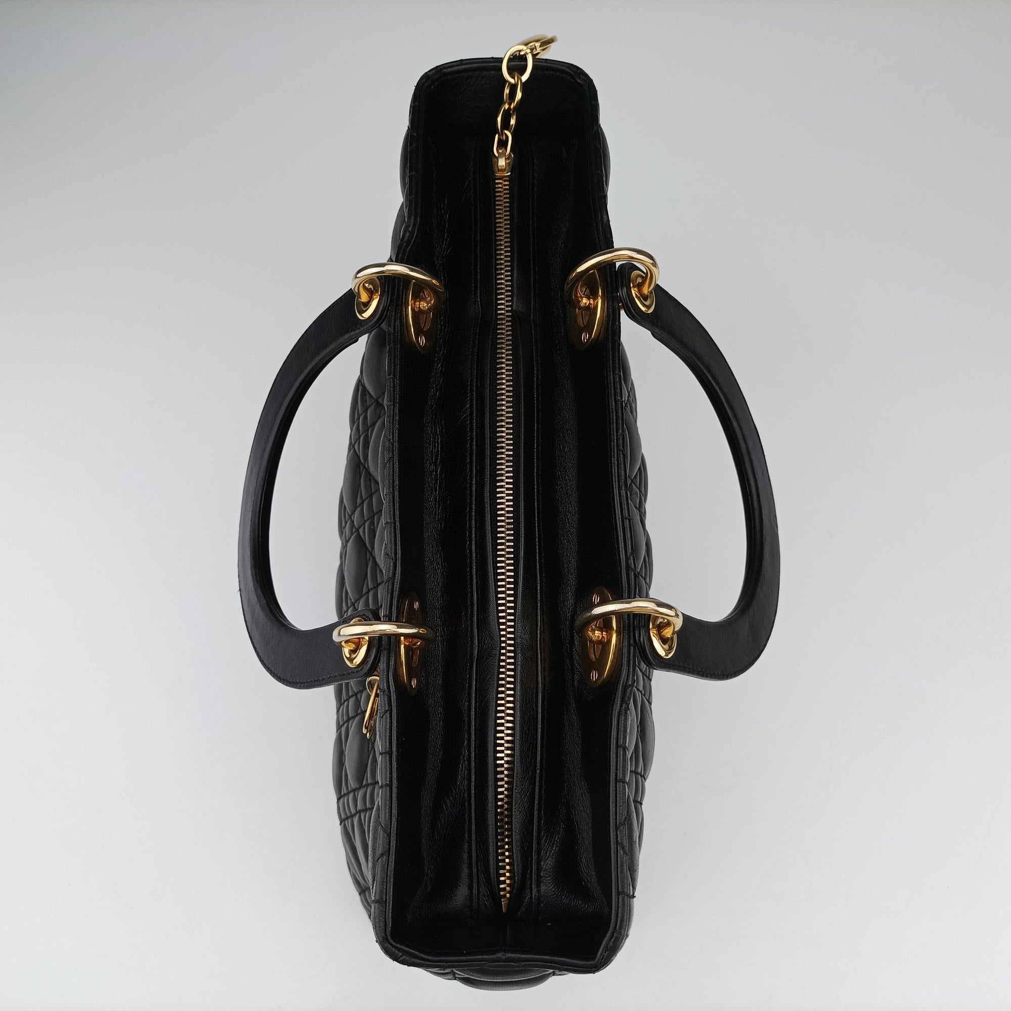 Lady Dior Black lambskin 08-MA-0191レディディオール ブラック ラムスキン 08-MA-0191