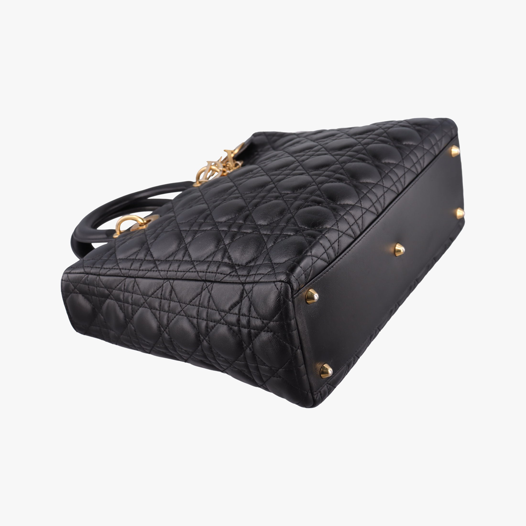 Lady Dior Black lambskin 08-MA-0191レディディオール ブラック ラムスキン 08-MA-0191