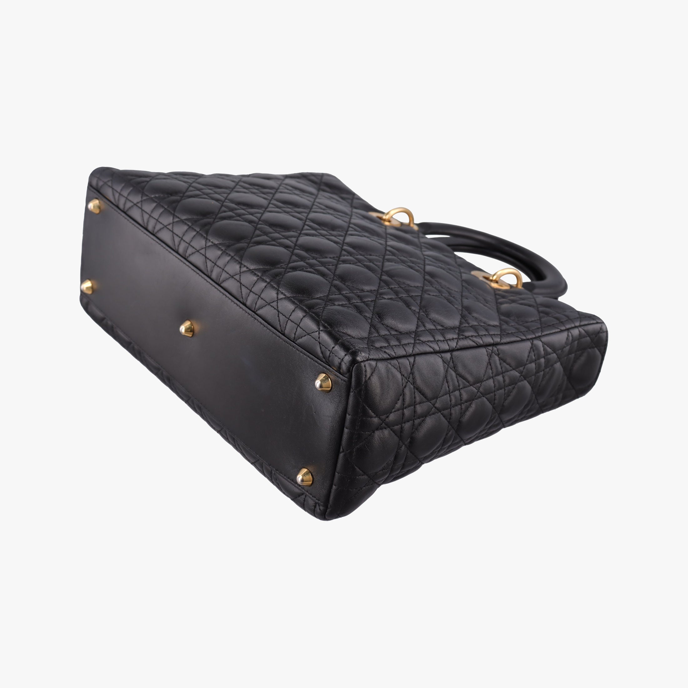 Lady Dior Black lambskin 08-MA-0191レディディオール ブラック ラムスキン 08-MA-0191