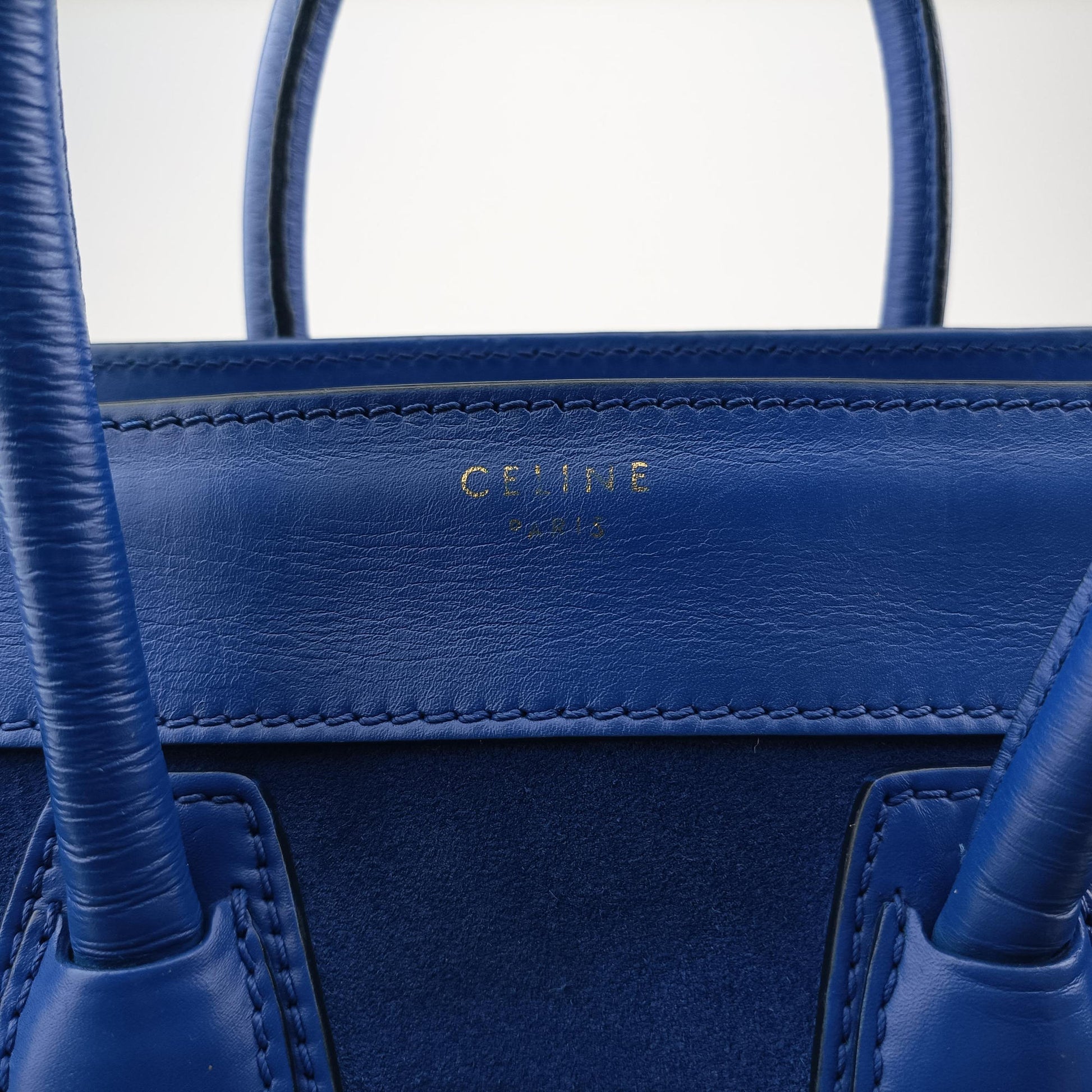 Luggage Mini Shopper Blue Suede × Leather S-ZP-1101ラゲージミニショッパー ブルー スエード × レザー S-ZP-1101