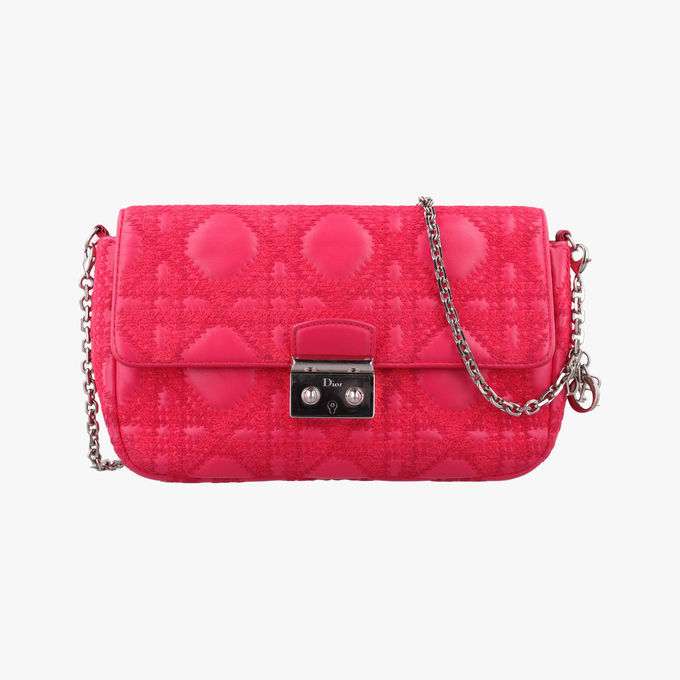 Miss Dior CANNAGE New Lock Rose lambskin 12-MA-1123ミス ディオール カナージュ ニューロック ローズ レッド ラムスキン 12-MA-1123