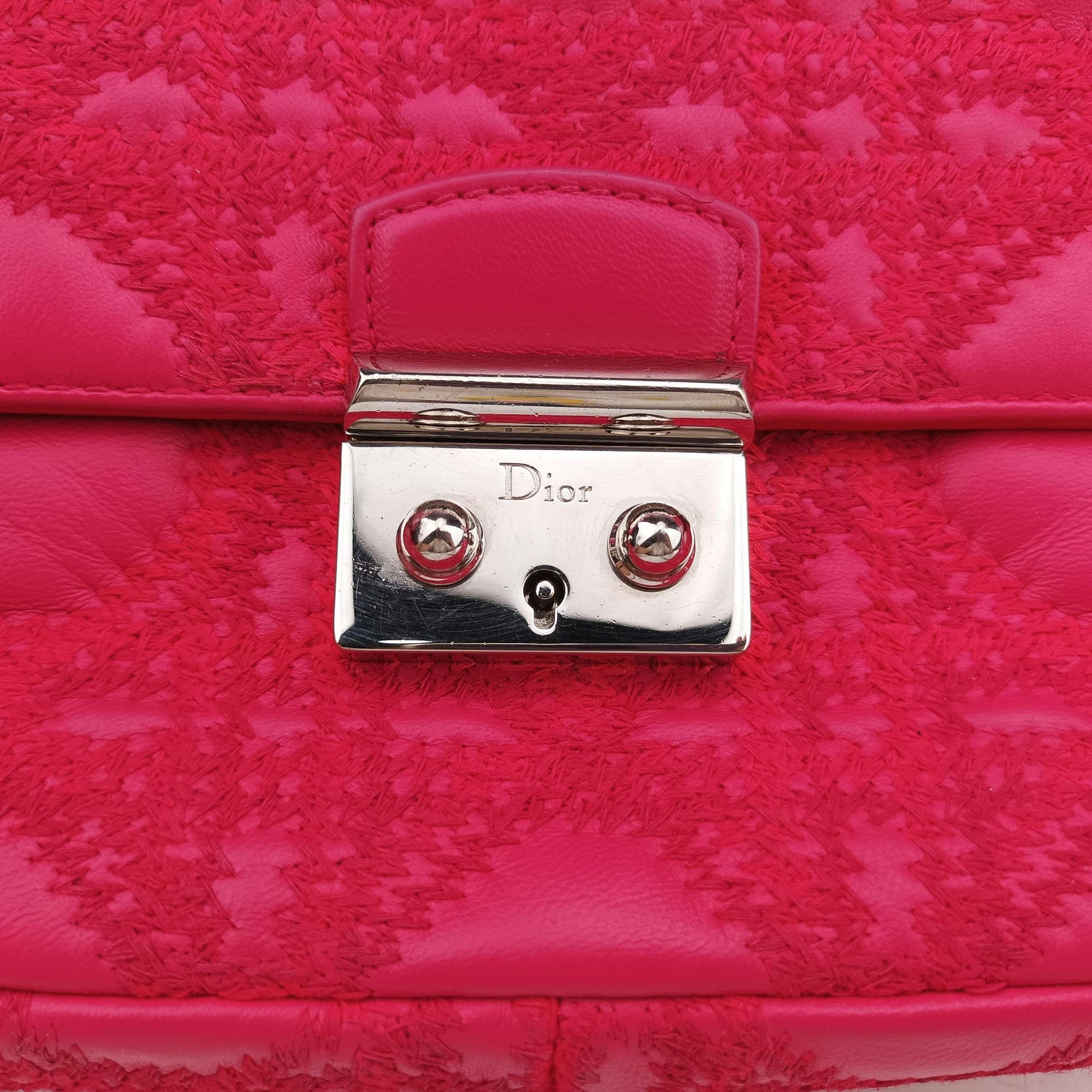 Miss Dior CANNAGE New Lock Rose lambskin 12-MA-1123ミス ディオール カナージュ ニューロック ローズ レッド ラムスキン 12-MA-1123