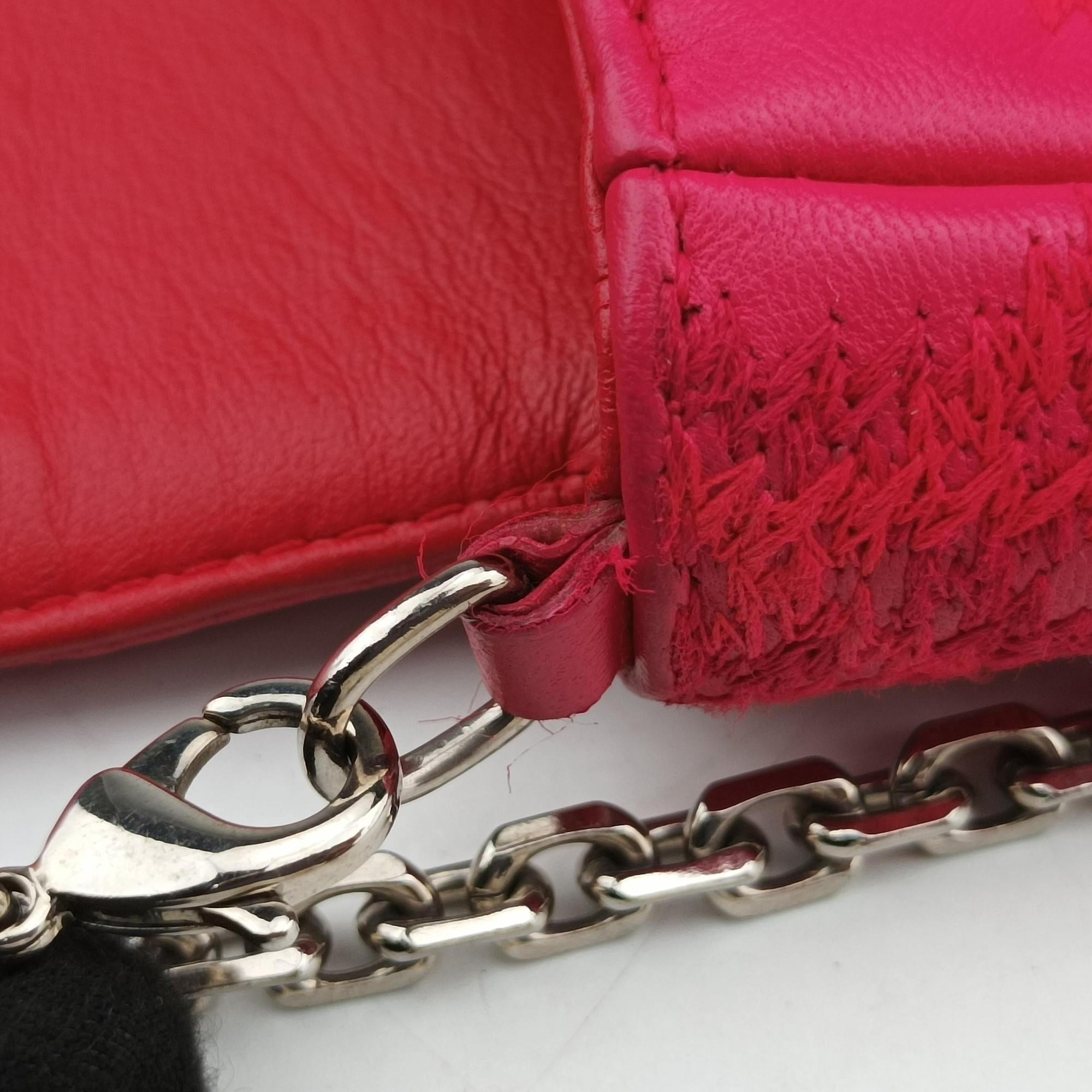 Miss Dior CANNAGE New Lock Rose lambskin 12-MA-1123ミス ディオール カナージュ ニューロック ローズ レッド ラムスキン 12-MA-1123