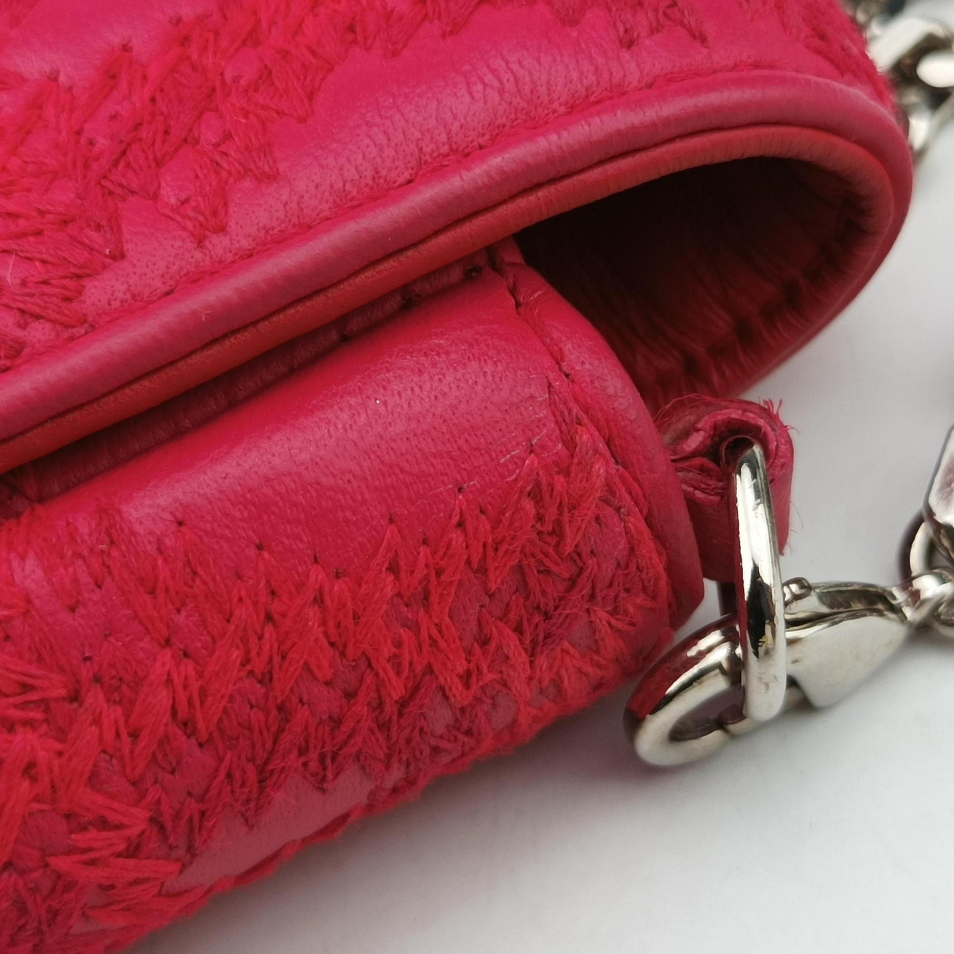 Miss Dior CANNAGE New Lock Rose lambskin 12-MA-1123ミス ディオール カナージュ ニューロック ローズ レッド ラムスキン 12-MA-1123