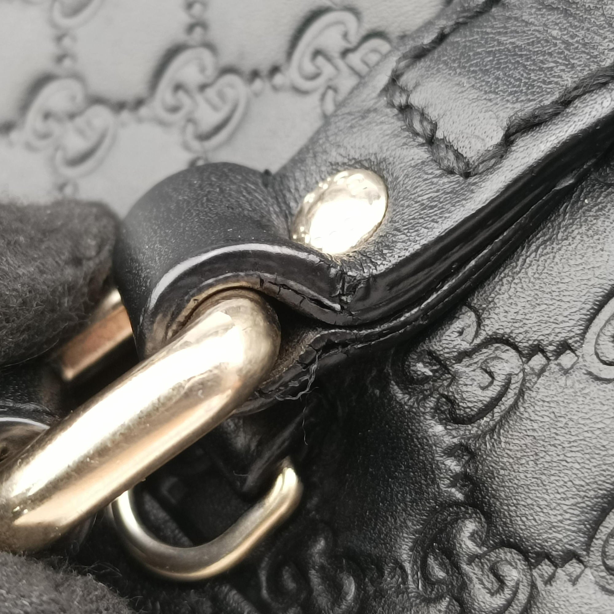 Microguccissima Black Leather 449654 Lot number unknownマイクログッチシマ ブラック レザー 449654 製番不明