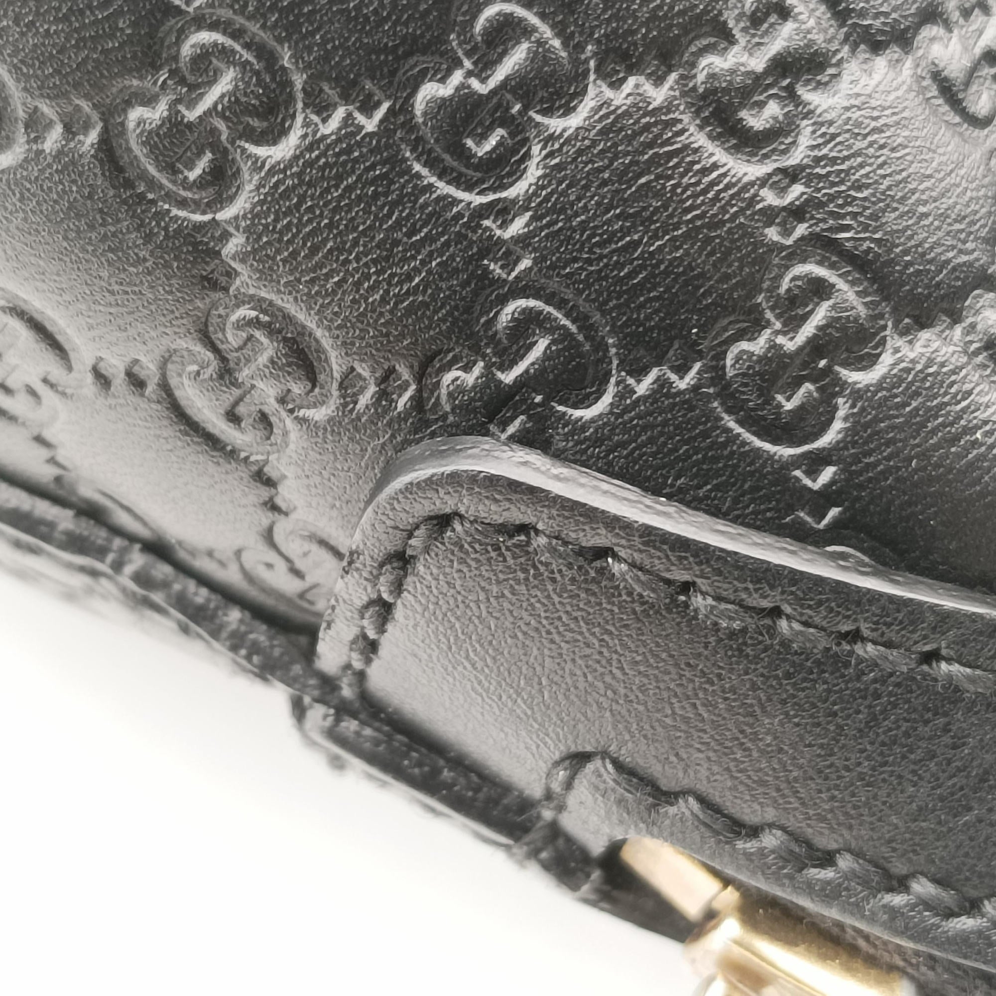 Microguccissima Black Leather 449654 Lot number unknownマイクログッチシマ ブラック レザー 449654 製番不明