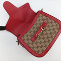 Lady Web khaki×red canvas×leather 383848 H019489691レディ ウェブ カーキ×レッド キャンバス×レザー 383848 H019489691