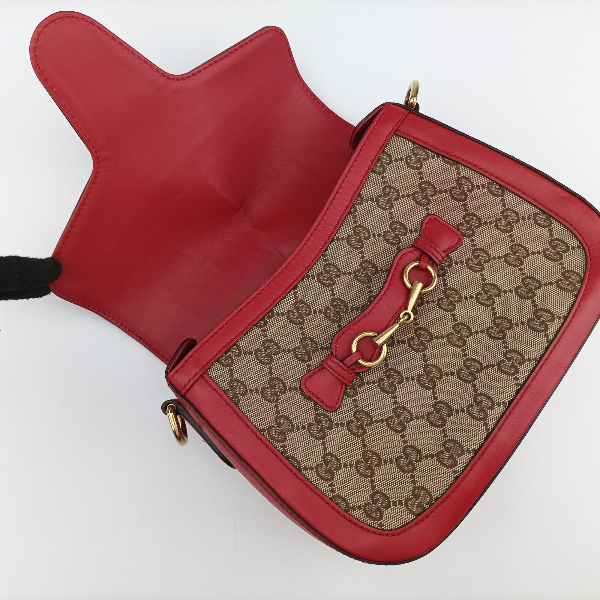 Lady Web khaki×red canvas×leather 383848 H019489691レディ ウェブ カーキ×レッド キャンバス×レザー 383848 H019489691