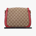 Lady Web khaki×red canvas×leather 383848 H019489691レディ ウェブ カーキ×レッド キャンバス×レザー 383848 H019489691