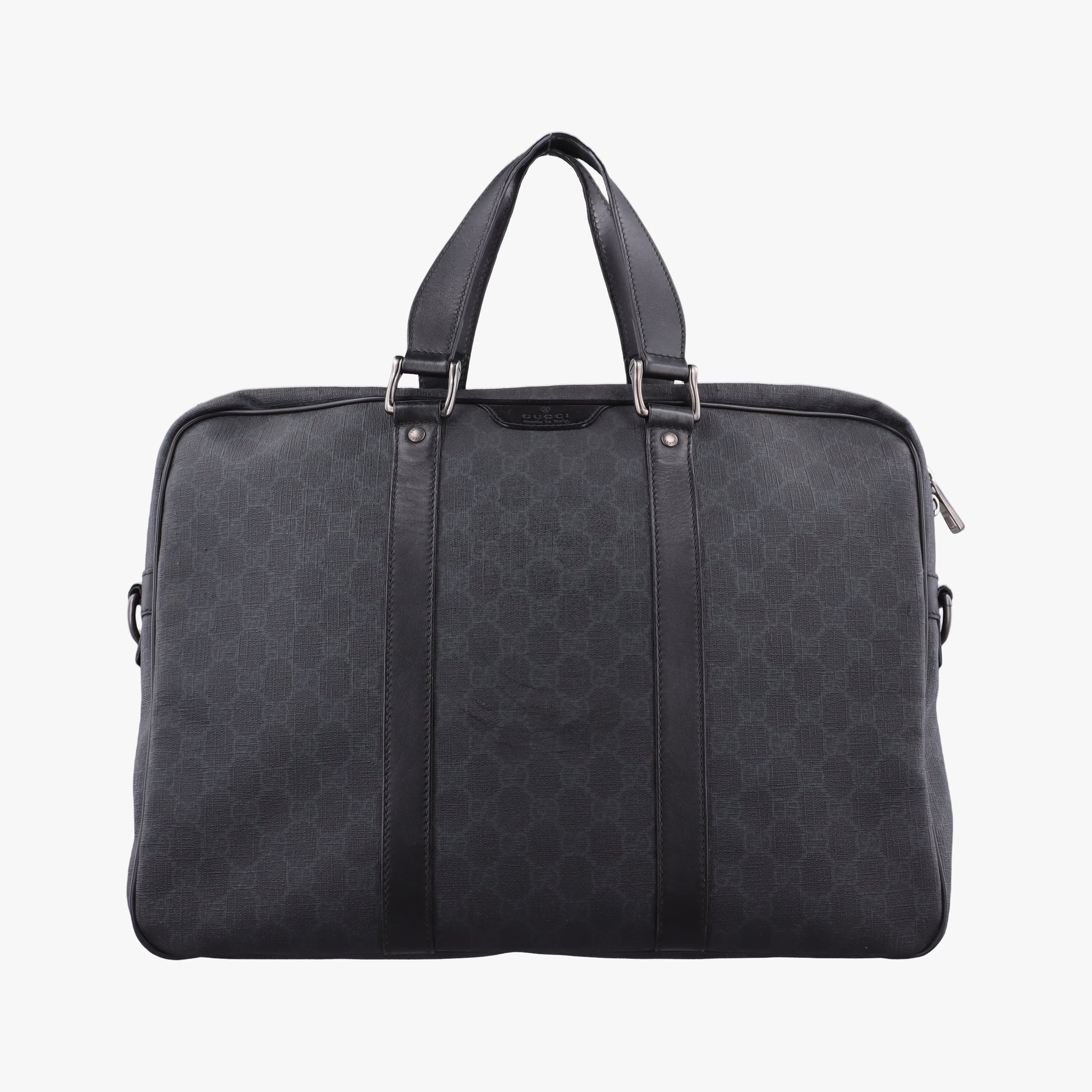 GG Plus GG Supreme Black PVC coated canvas x Leather 337081 Lot number unknownGGプラス GGスプリーム ブラック PVCコーティングキャンバス x レザー 337081 製番不明