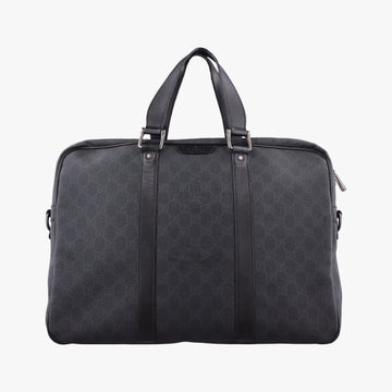 GG Plus GG Supreme Black PVC coated canvas x Leather 337081 Lot number unknownGGプラス GGスプリーム ブラック PVCコーティングキャンバス x レザー 337081 製番不明