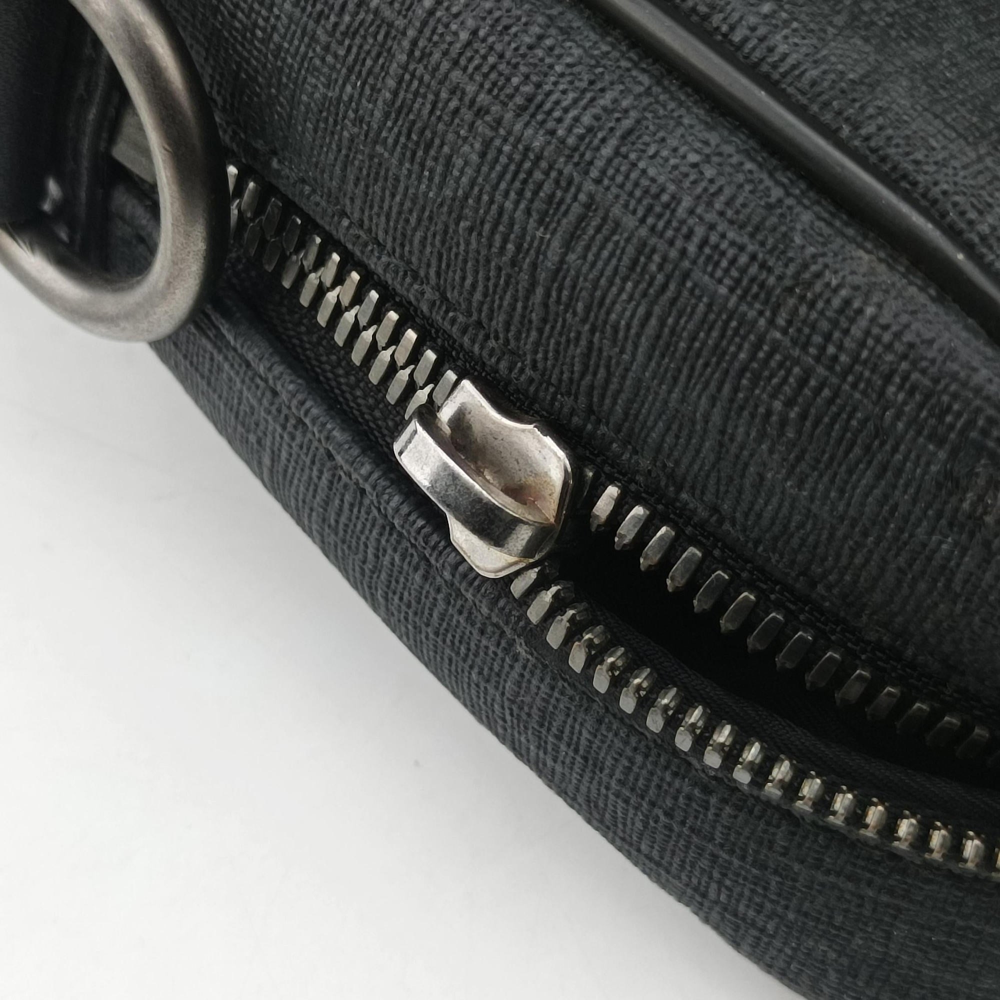 GG Plus GG Supreme Black PVC coated canvas x Leather 337081 Lot number unknownGGプラス GGスプリーム ブラック PVCコーティングキャンバス x レザー 337081 製番不明