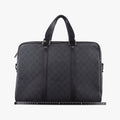 GG Plus GG Supreme Black PVC coated canvas x Leather 337081 Lot number unknownGGプラス GGスプリーム ブラック PVCコーティングキャンバス x レザー 337081 製番不明