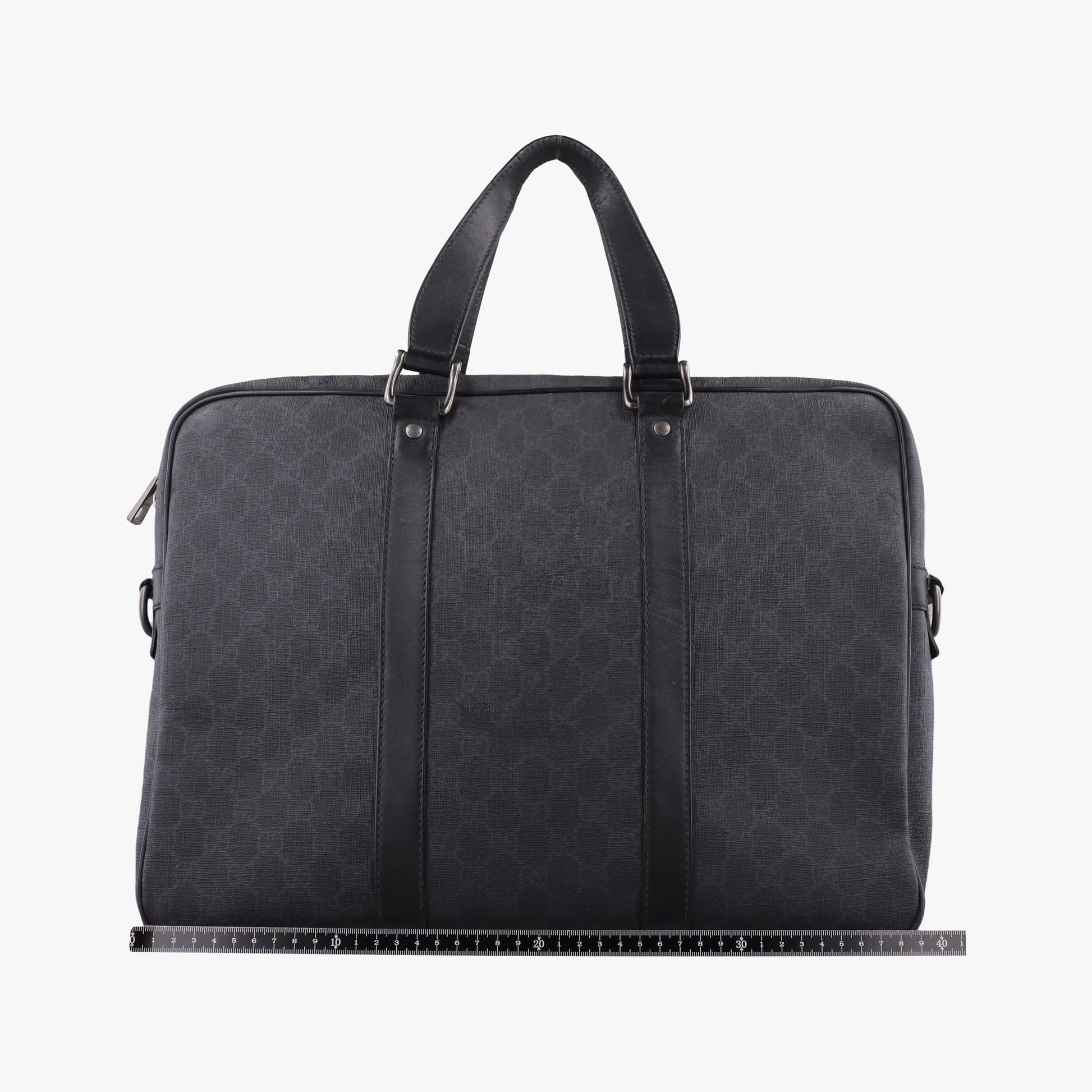 GG Plus GG Supreme Black PVC coated canvas x Leather 337081 Lot number unknownGGプラス GGスプリーム ブラック PVCコーティングキャンバス x レザー 337081 製番不明