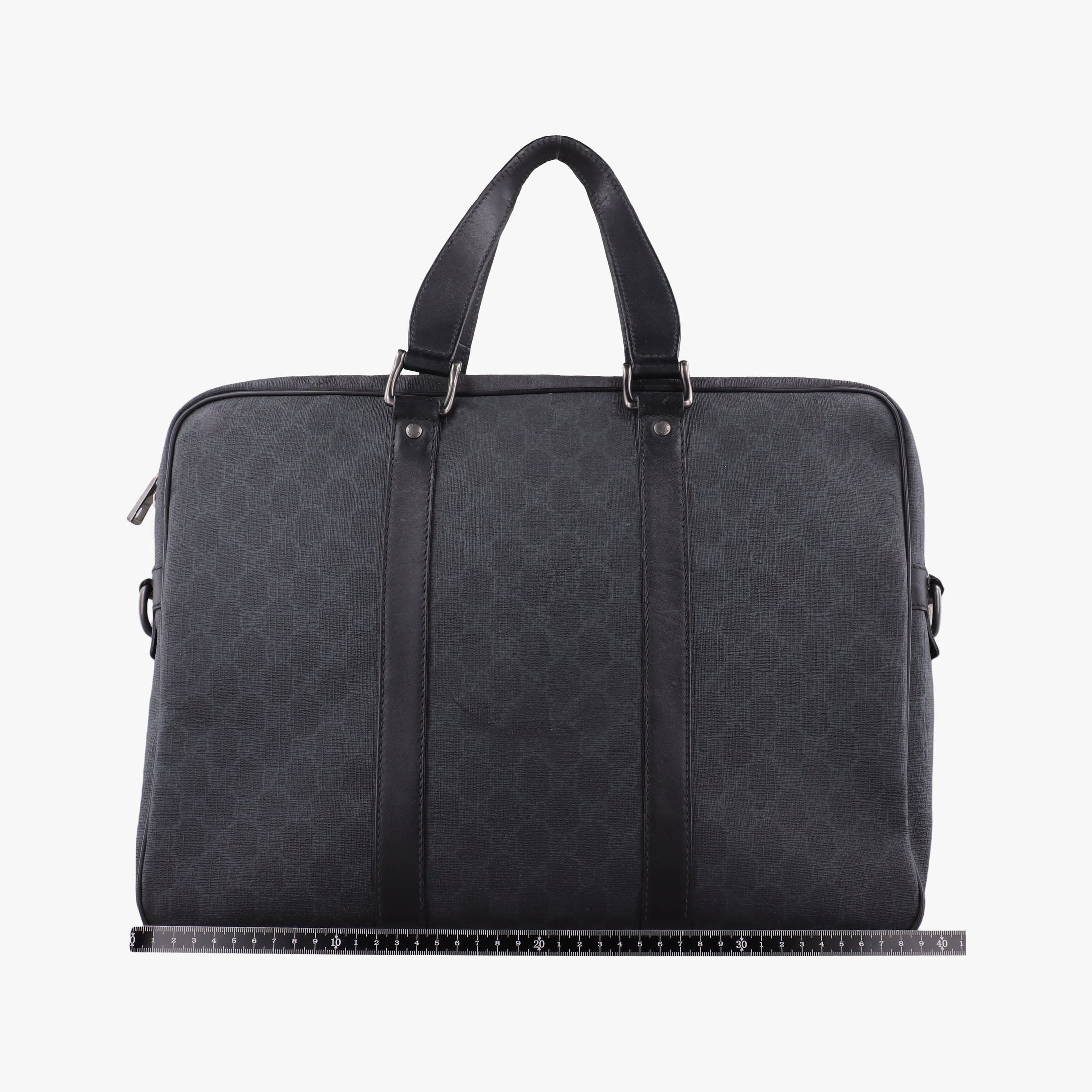 GG Plus GG Supreme Black PVC coated canvas x Leather 337081 Lot number unknownGGプラス GGスプリーム ブラック PVCコーティングキャンバス x レザー 337081 製番不明