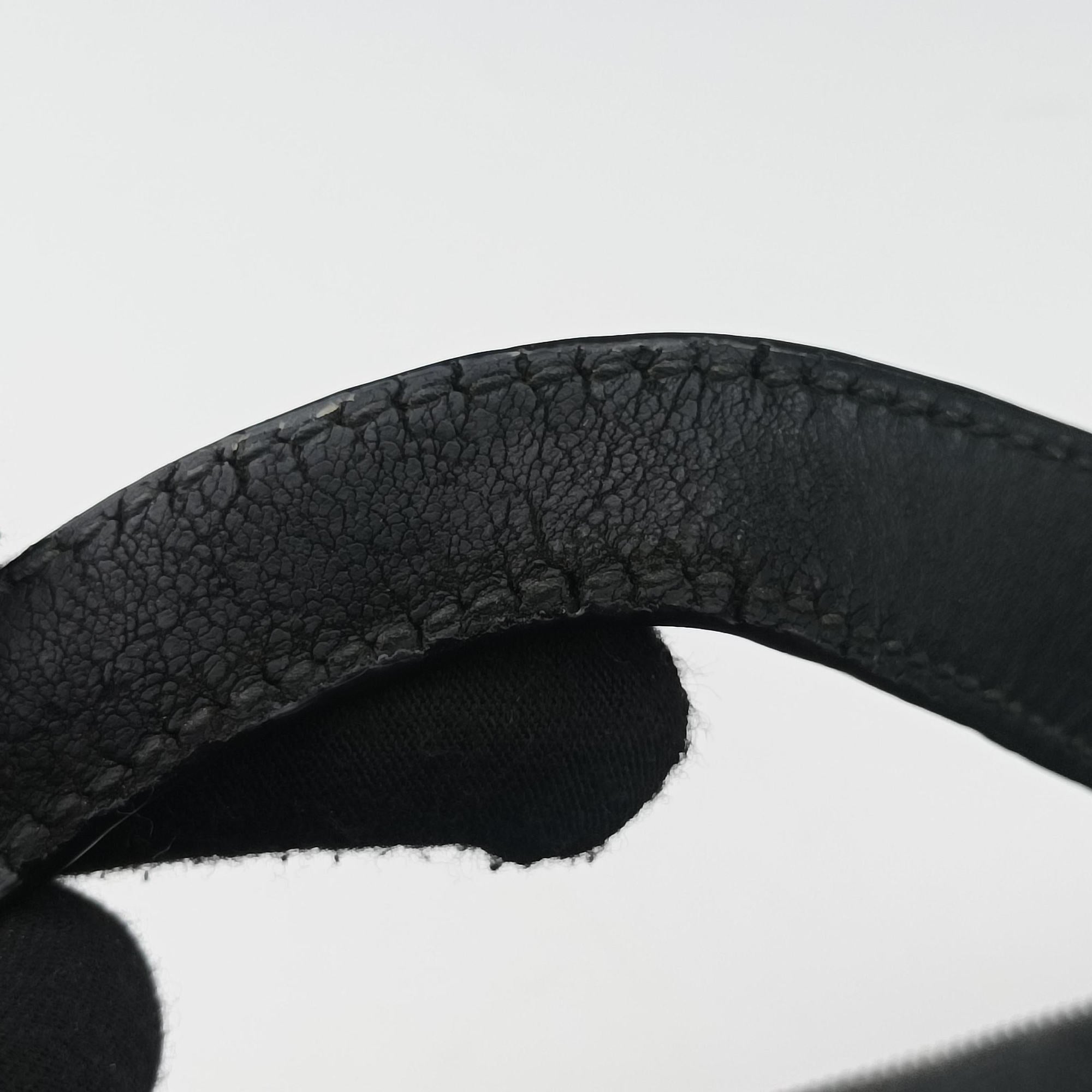 GG Plus GG Supreme Black PVC coated canvas x Leather 337081 Lot number unknownGGプラス GGスプリーム ブラック PVCコーティングキャンバス x レザー 337081 製番不明
