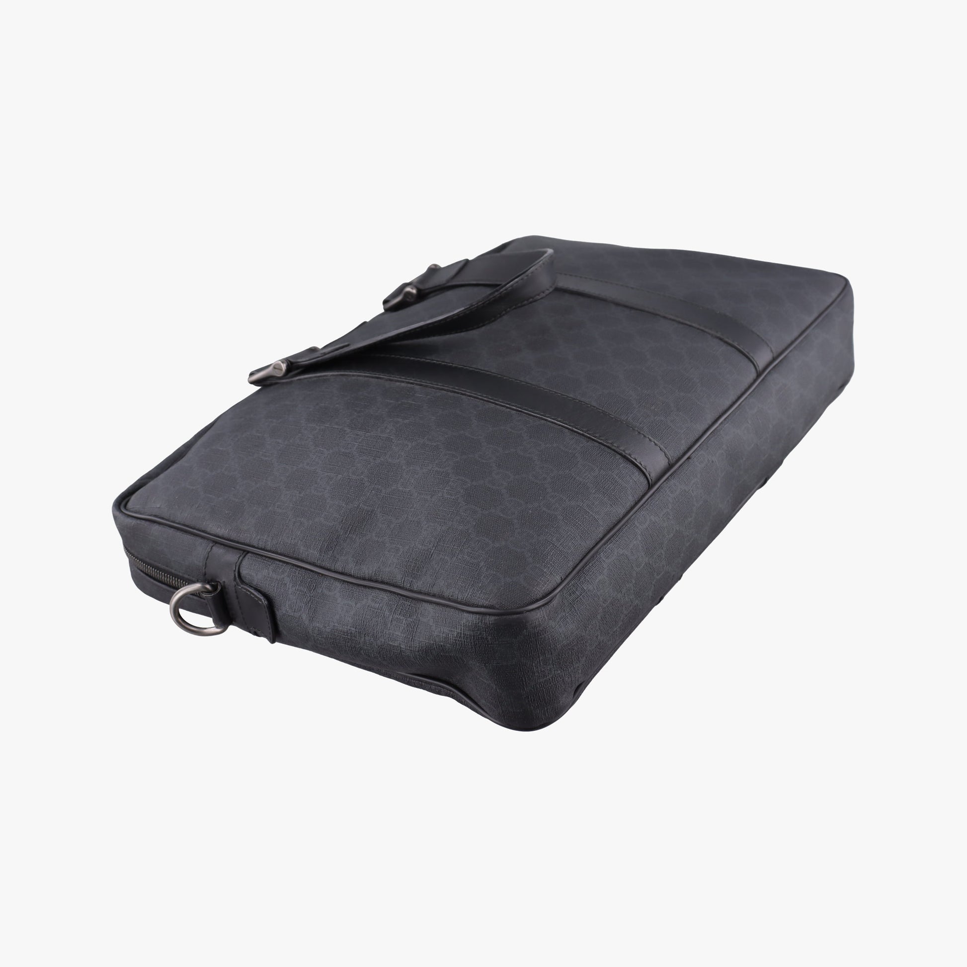 GG Plus GG Supreme Black PVC coated canvas x Leather 337081 Lot number unknownGGプラス GGスプリーム ブラック PVCコーティングキャンバス x レザー 337081 製番不明