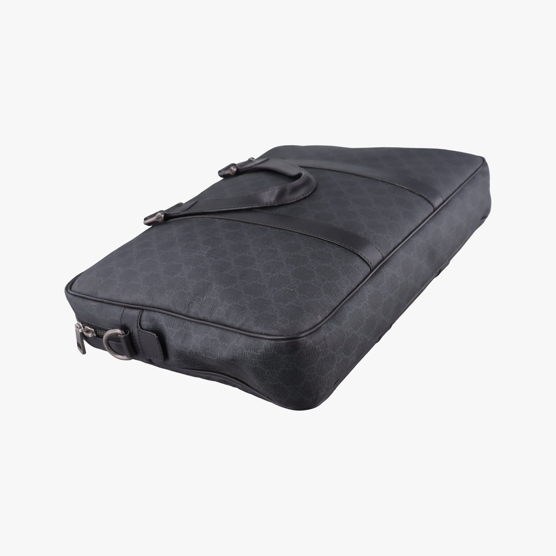 GG Plus GG Supreme Black PVC coated canvas x Leather 337081 Lot number unknownGGプラス GGスプリーム ブラック PVCコーティングキャンバス x レザー 337081 製番不明