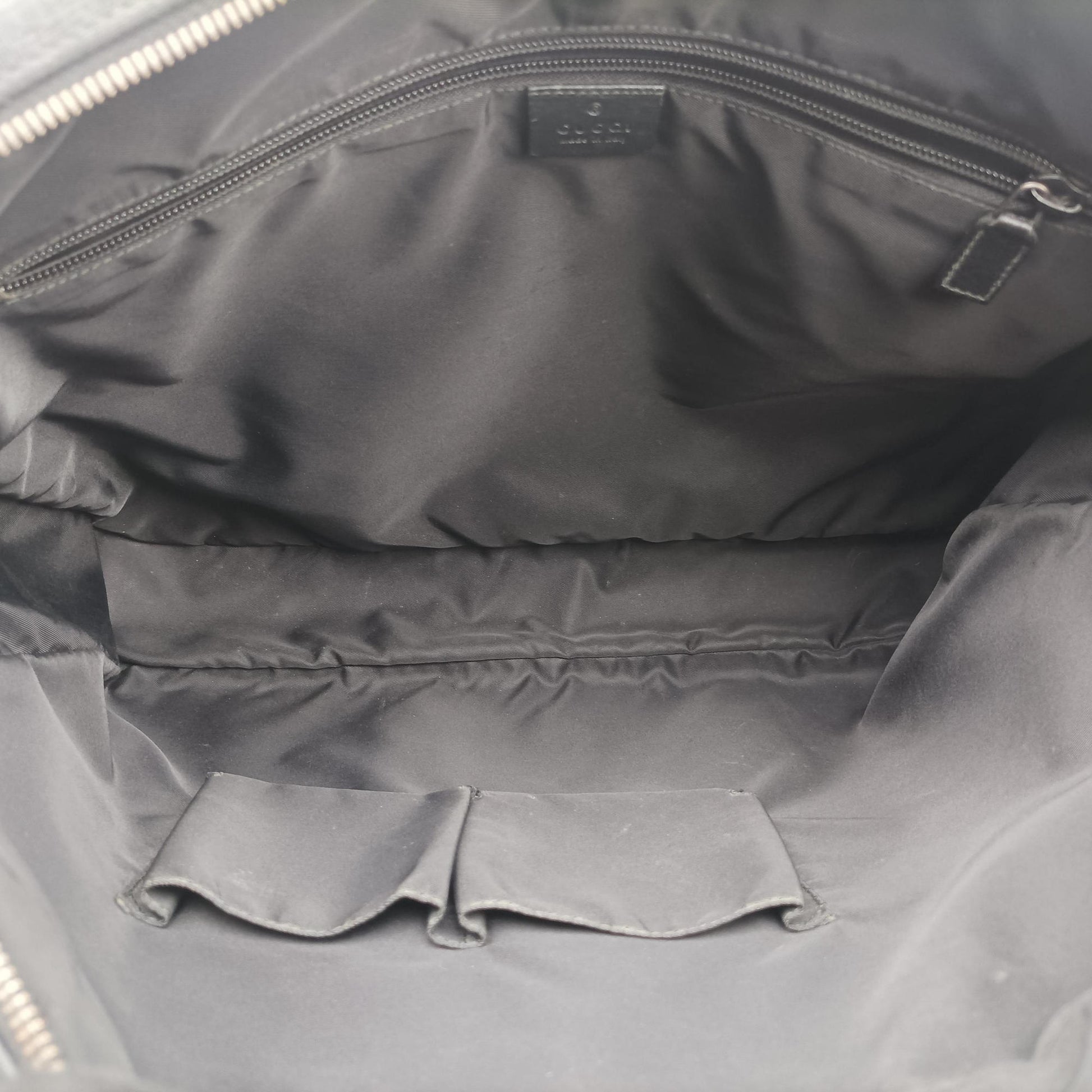 GG Plus GG Supreme Black PVC coated canvas x Leather 337081 Lot number unknownGGプラス GGスプリーム ブラック PVCコーティングキャンバス x レザー 337081 製番不明