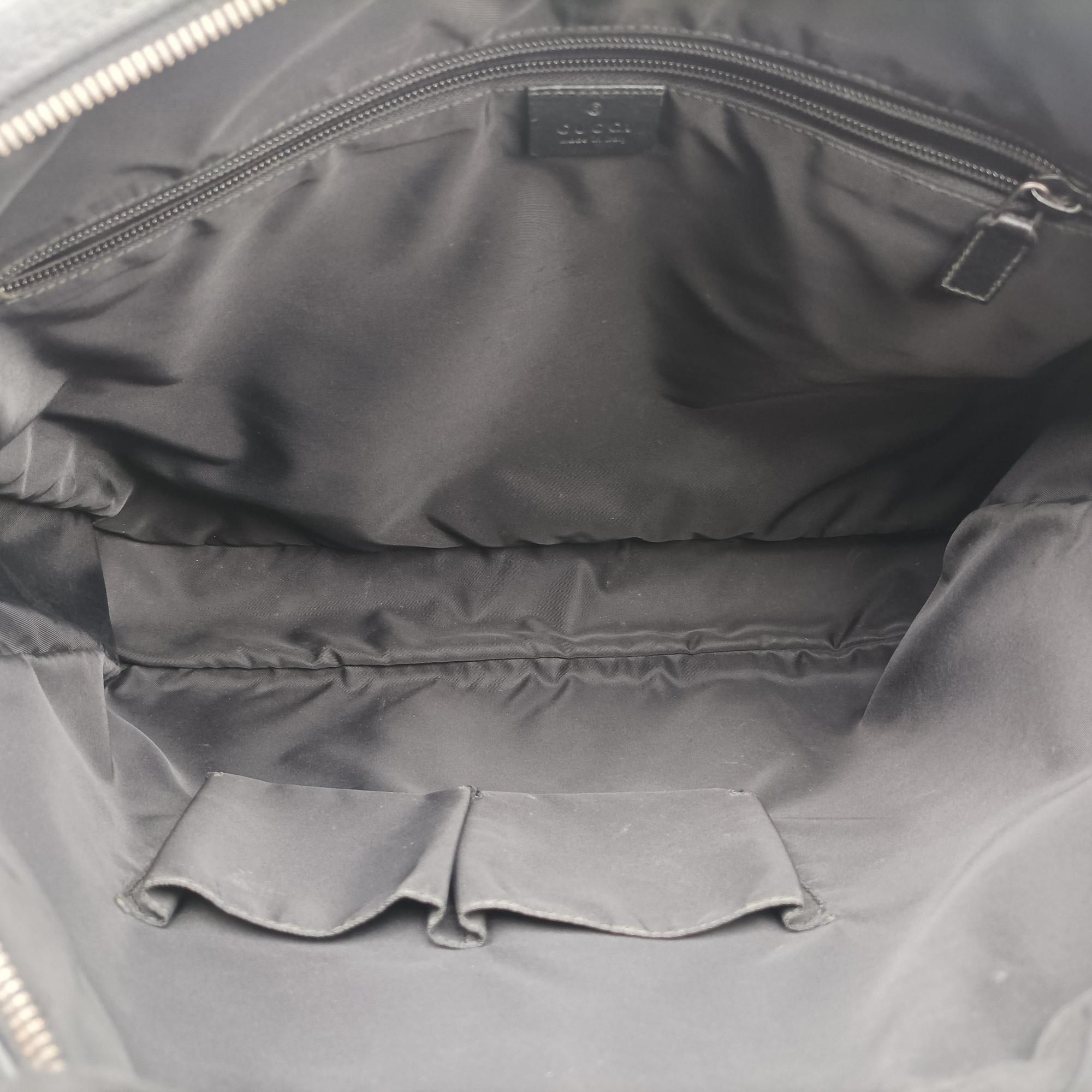 GG Plus GG Supreme Black PVC coated canvas x Leather 337081 Lot number unknownGGプラス GGスプリーム ブラック PVCコーティングキャンバス x レザー 337081 製番不明