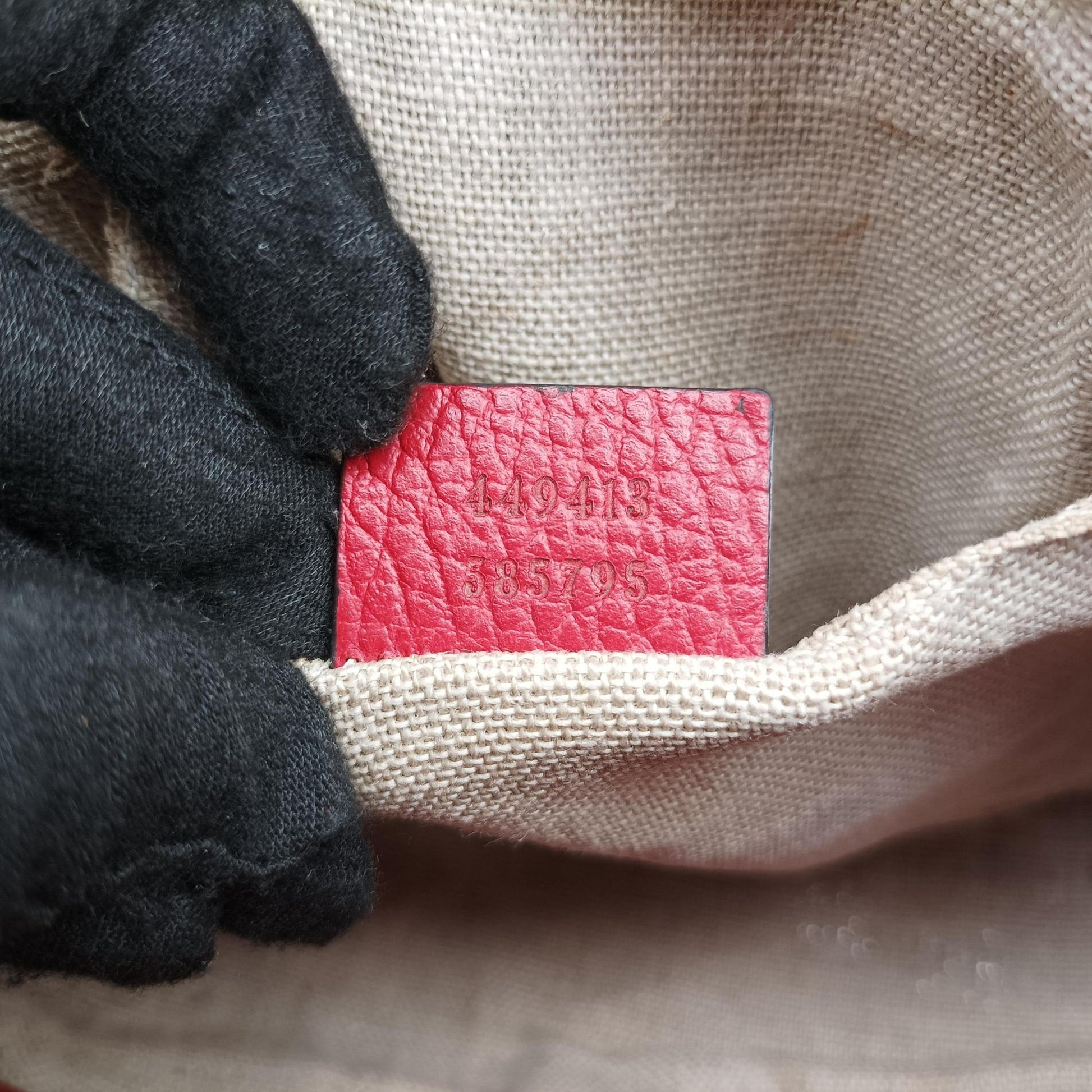 Bree Microguccissima khaki×red canvas×leather 449413 G026324009ブリー マイクログッチシマ カーキ×レッド キャンバス×レザー 449413 G026324009