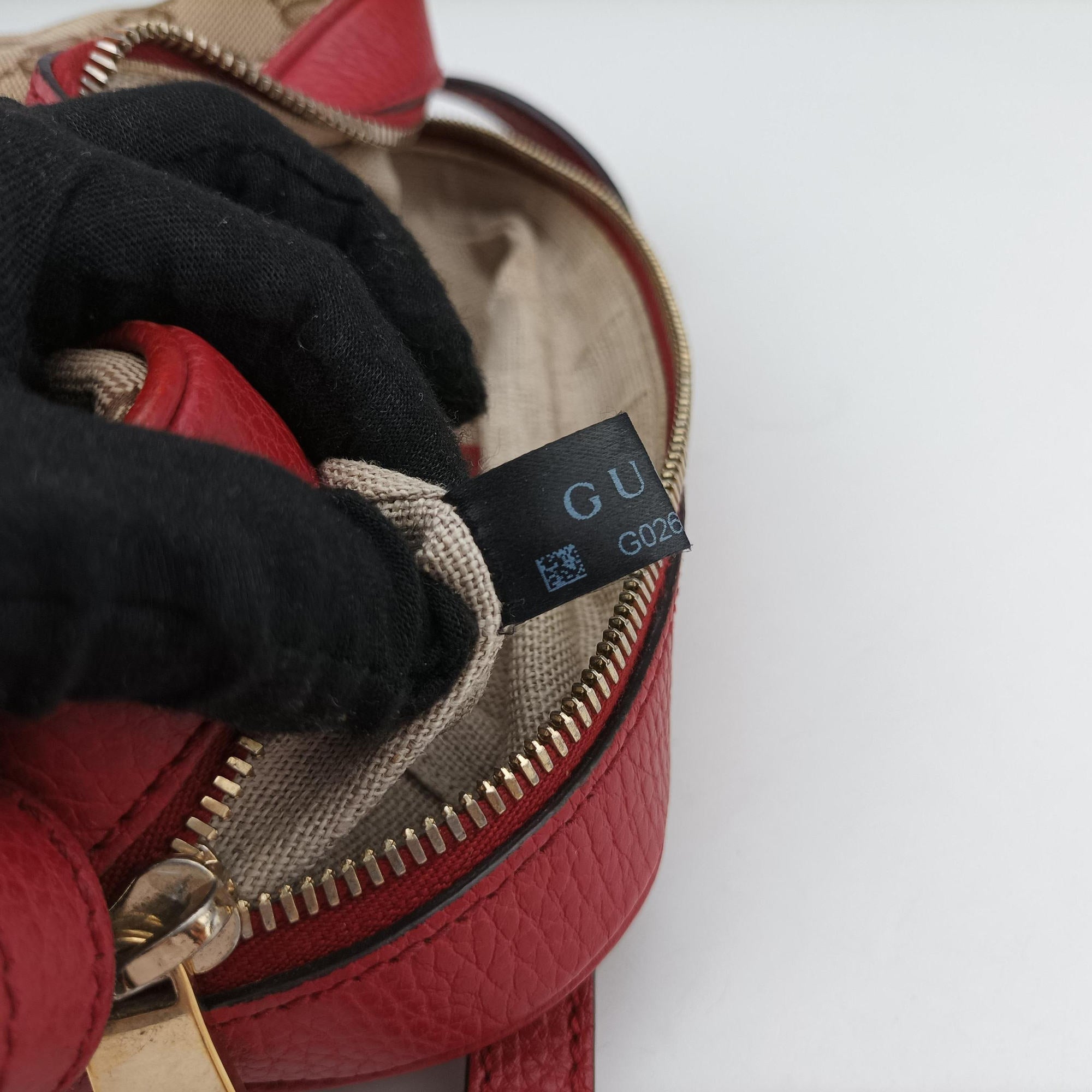 Bree Microguccissima khaki×red canvas×leather 449413 G026324009ブリー マイクログッチシマ カーキ×レッド キャンバス×レザー 449413 G026324009
