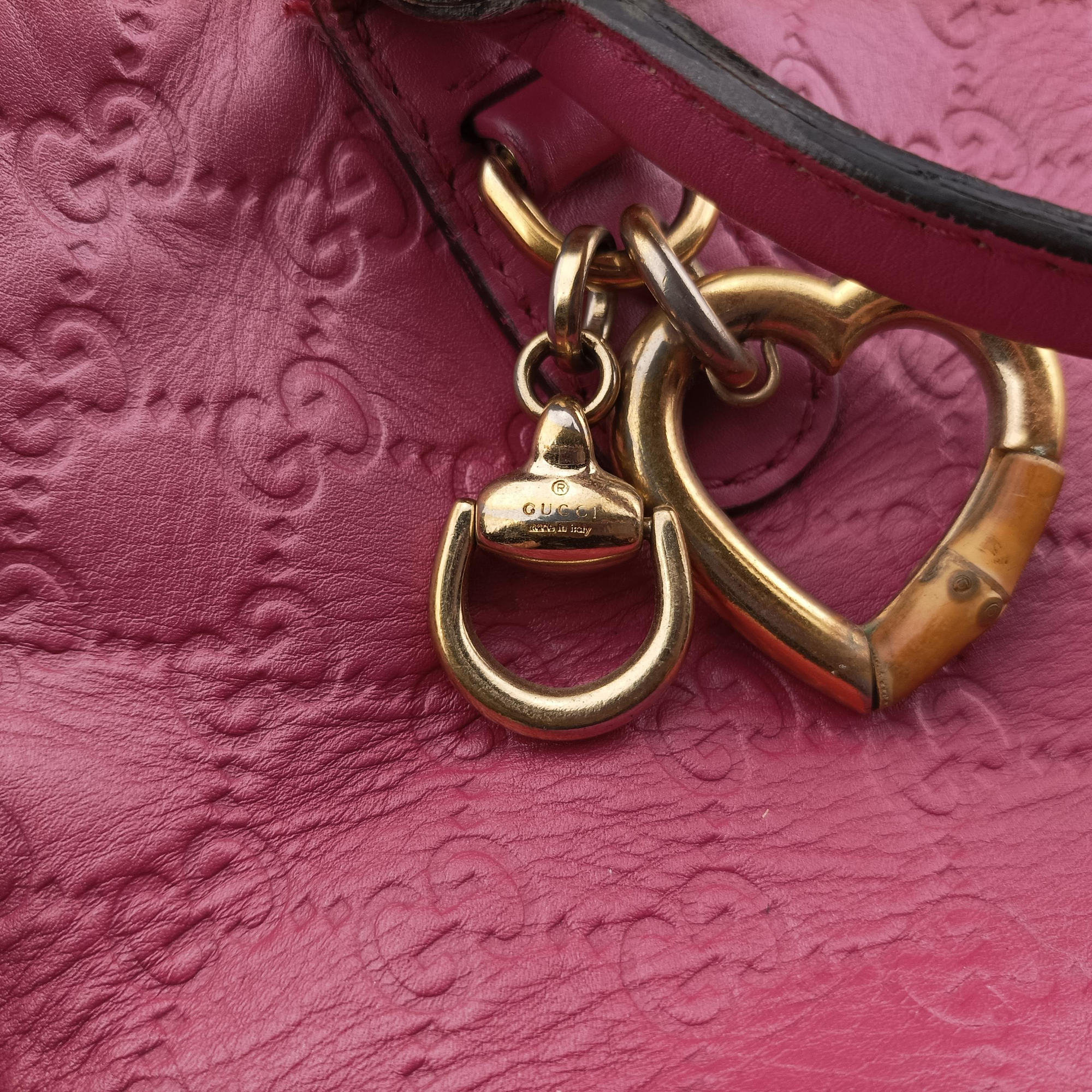 Guccissima Heart Bit Rose Leather 269957 H010798392グッチシマ ハートビット ローズ レッド レザー 269957 H010798392