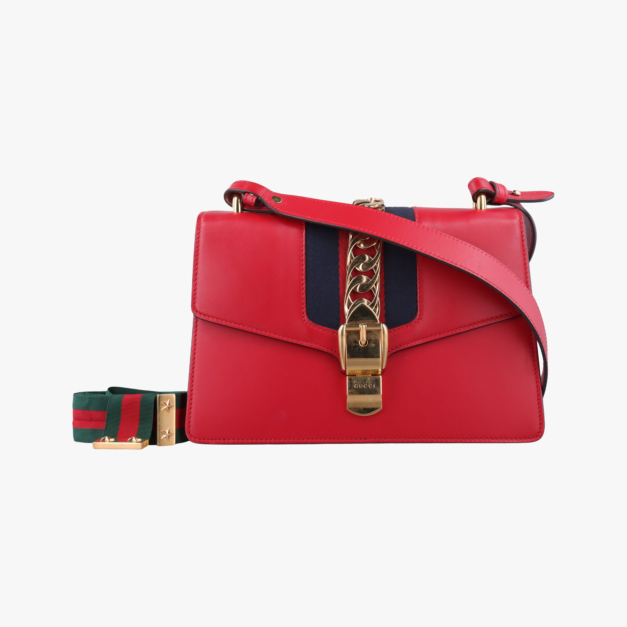 Sylvie Red×navy Leather 421882 D022289772シルヴィ レッド×ネイビー レザー 421882 D022289772