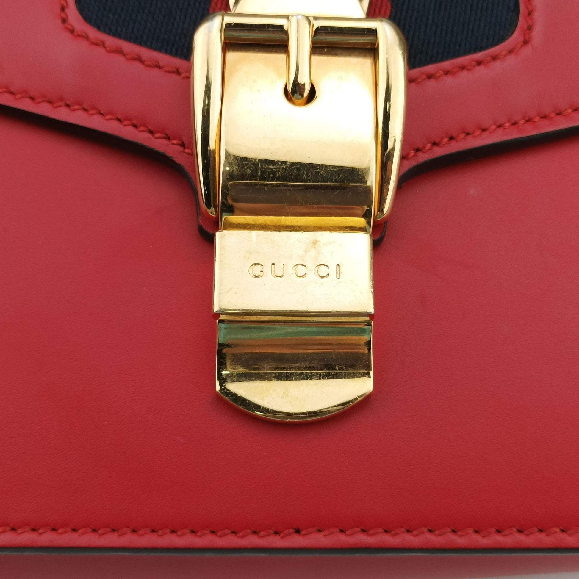 Sylvie Red×navy Leather 421882 D022289772シルヴィ レッド×ネイビー レザー 421882 D022289772