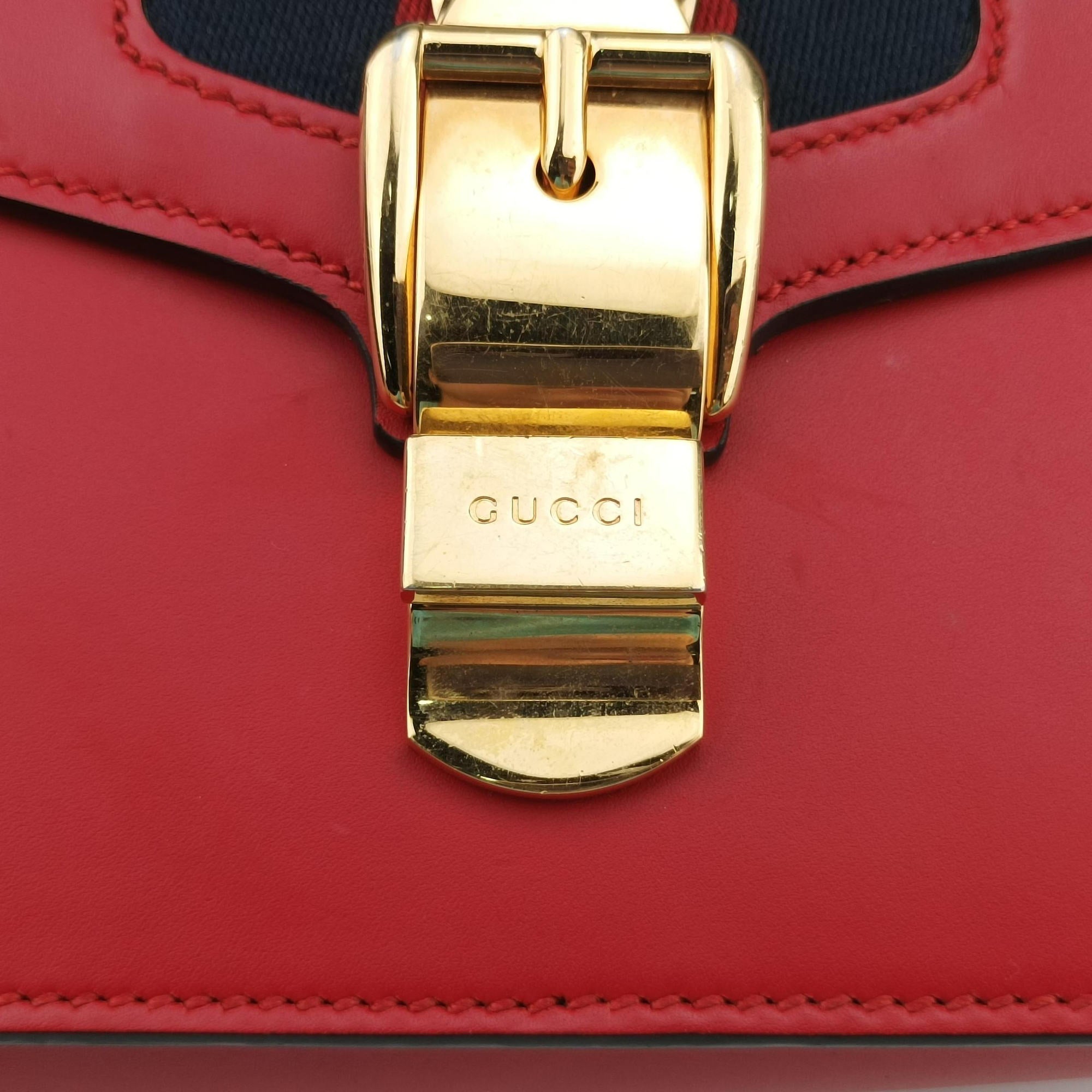 Sylvie Red×navy Leather 421882 D022289772シルヴィ レッド×ネイビー レザー 421882 D022289772