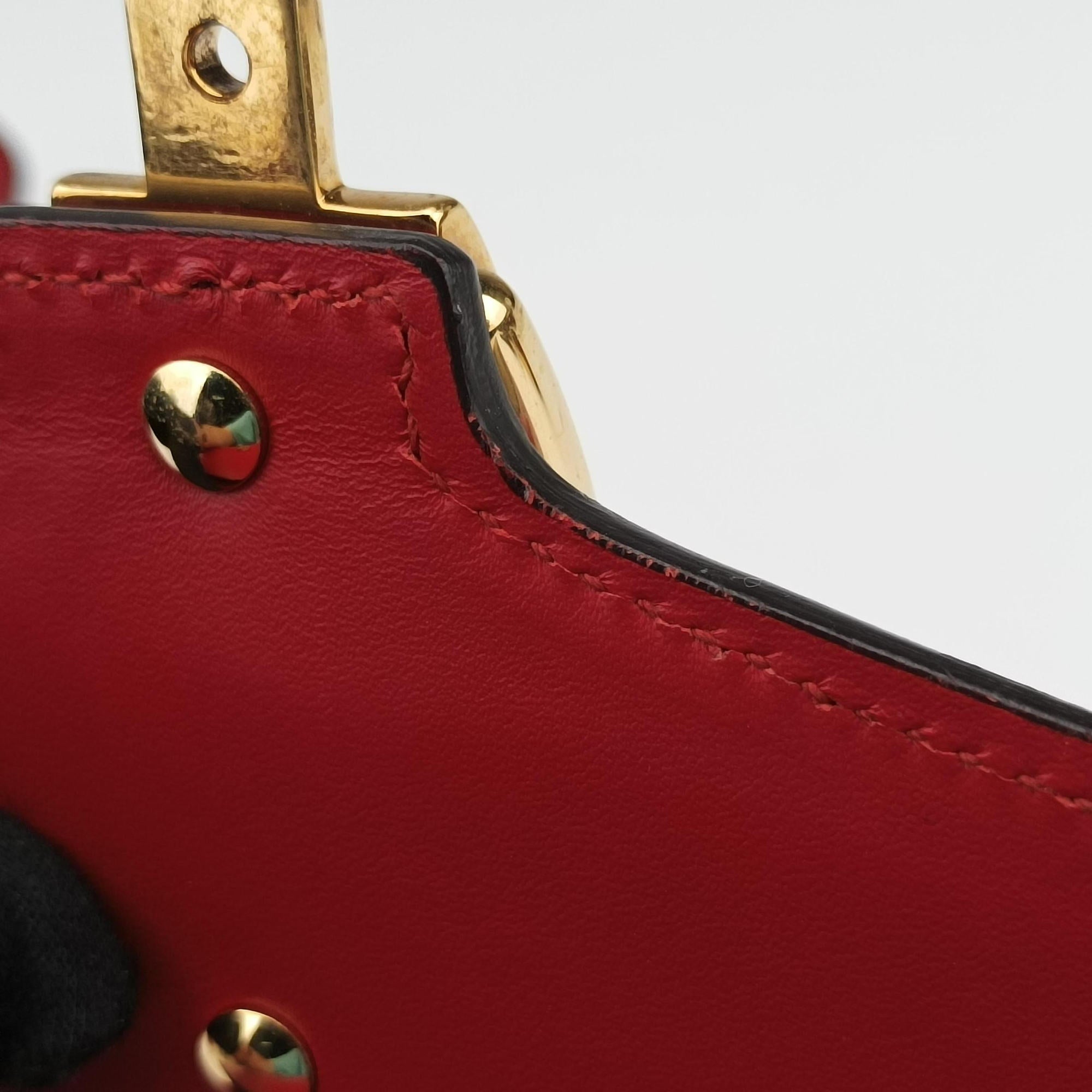 Sylvie Red×navy Leather 421882 D022289772シルヴィ レッド×ネイビー レザー 421882 D022289772
