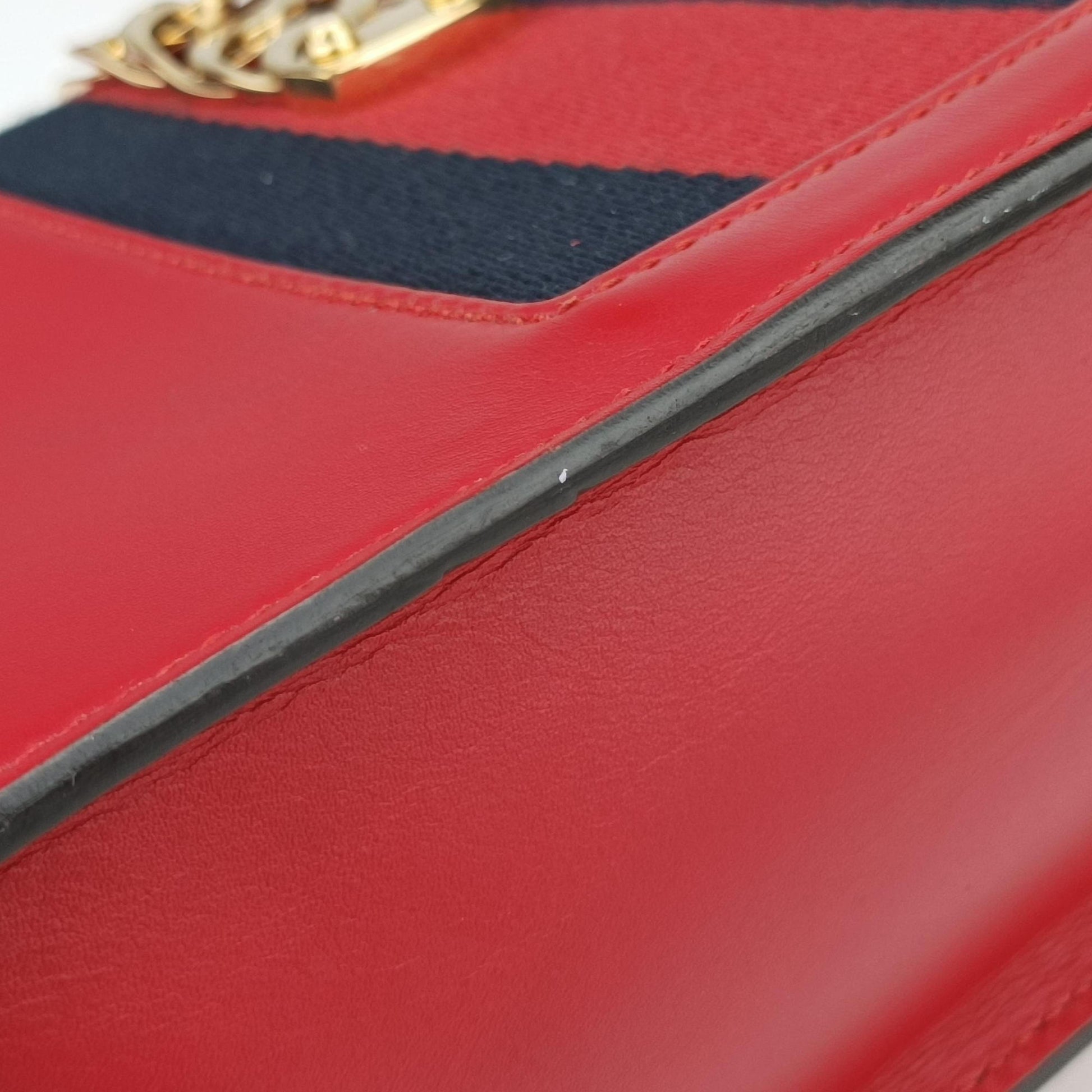 Sylvie Red×navy Leather 421882 D022289772シルヴィ レッド×ネイビー レザー 421882 D022289772
