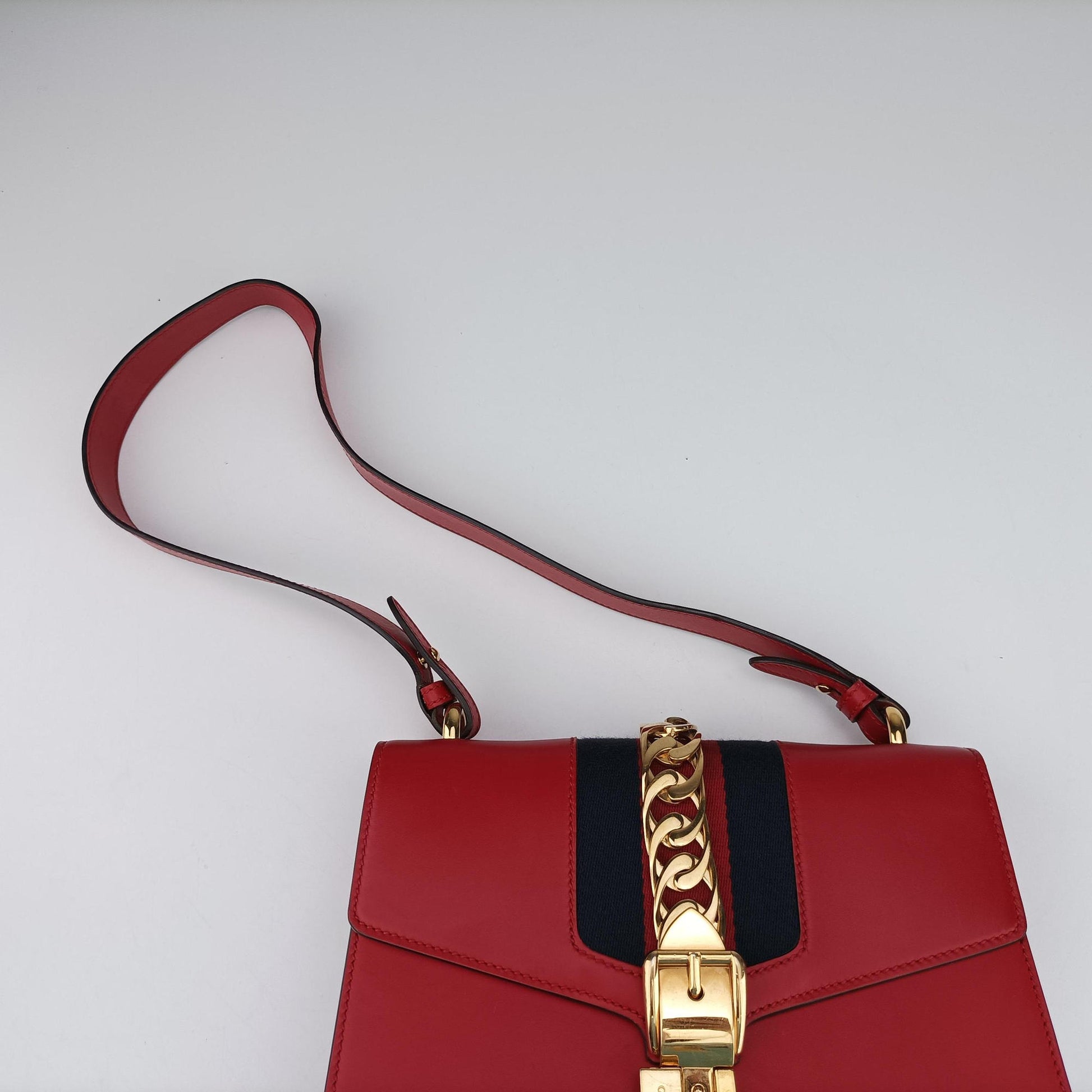 Sylvie Red×navy Leather 421882 D022289772シルヴィ レッド×ネイビー レザー 421882 D022289772