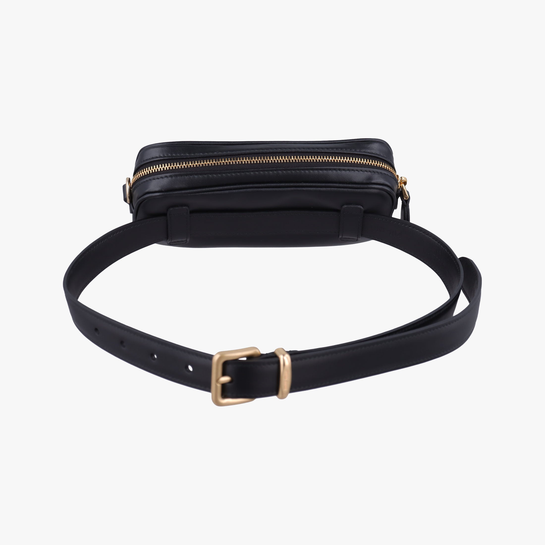 Logo belt Black leather DNP104ロゴベルト ブラック レザー DNP104