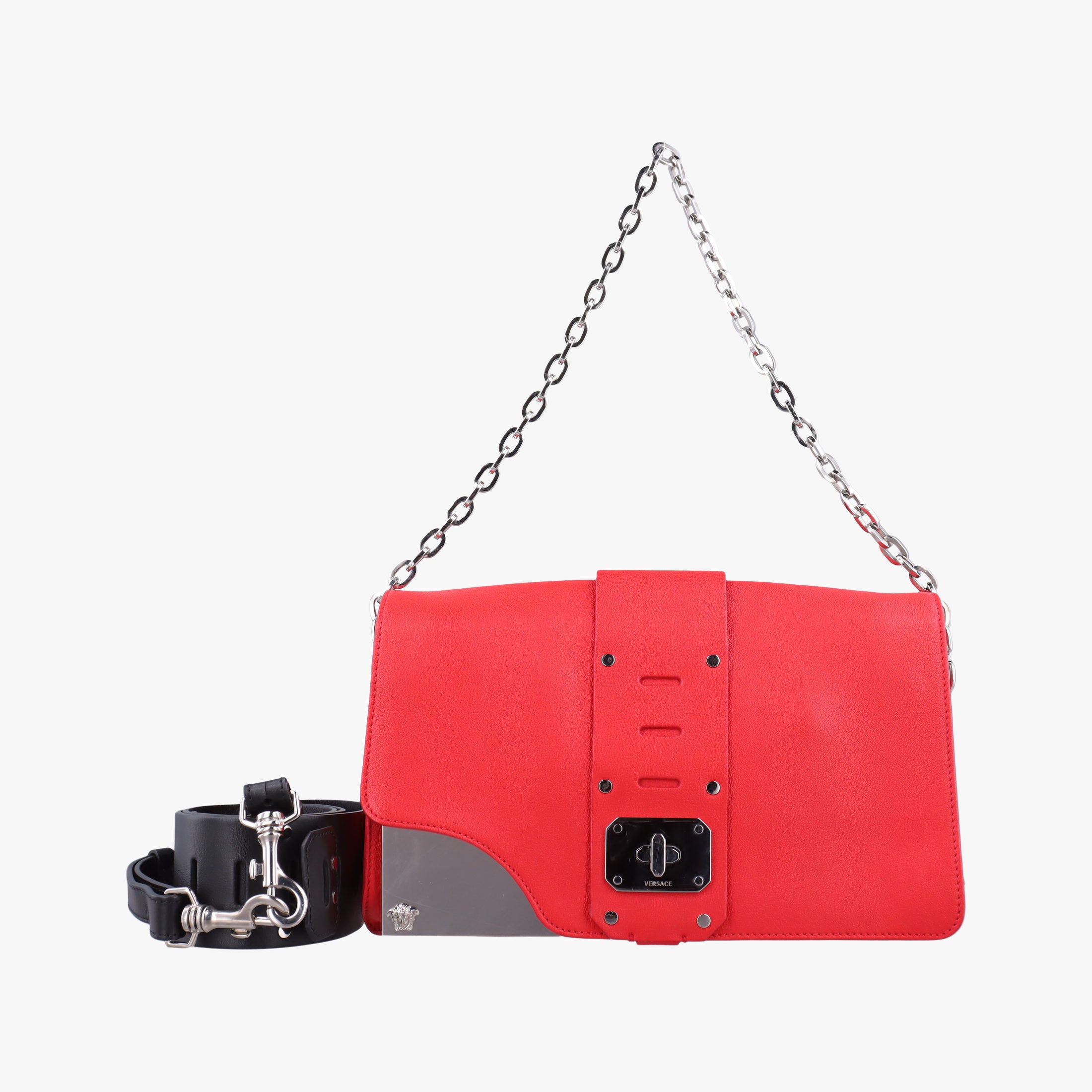 Versace Borsa Stardvst Red leather CLG 520161327815ヴェルサーチ ボルサ スタードヴェスト レッド レザー CLG 520161327815