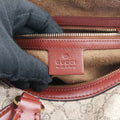 Pre-owned Gucci GG SUPREME beige×brown PVC coated canvas×Leather 409529 handbag | stylenewstar