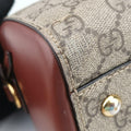Pre-owned Gucci GG SUPREME beige×brown PVC coated canvas×Leather 409529 handbag | stylenewstar
