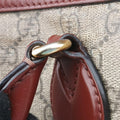 Pre-owned Gucci GG SUPREME beige×brown PVC coated canvas×Leather 409529 handbag | stylenewstar