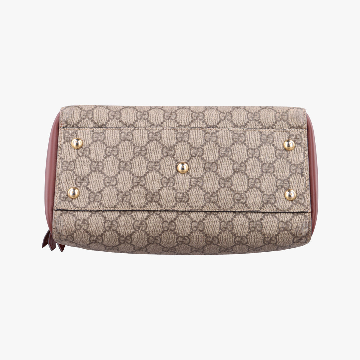 Pre-owned Gucci GG SUPREME beige×brown PVC coated canvas×Leather 409529 handbag | stylenewstar