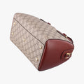 Pre-owned Gucci GG SUPREME beige×brown PVC coated canvas×Leather 409529 handbag | stylenewstar