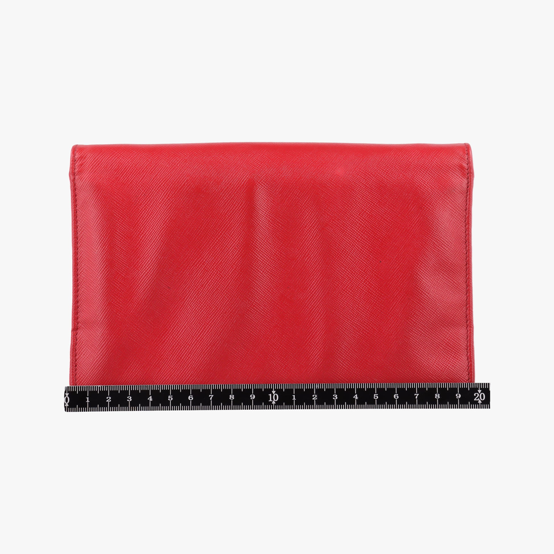 Metal Wallet on Chain Cornflower Clutch Red Saffiano Leather 1MT290 107メタル ウォレット オン チェーン コーンフラワー クラッチ レッド サフィアーノレザー 1MT290 107