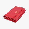 Metal Wallet on Chain Cornflower Clutch Red Saffiano Leather 1MT290 107メタル ウォレット オン チェーン コーンフラワー クラッチ レッド サフィアーノレザー 1MT290 107