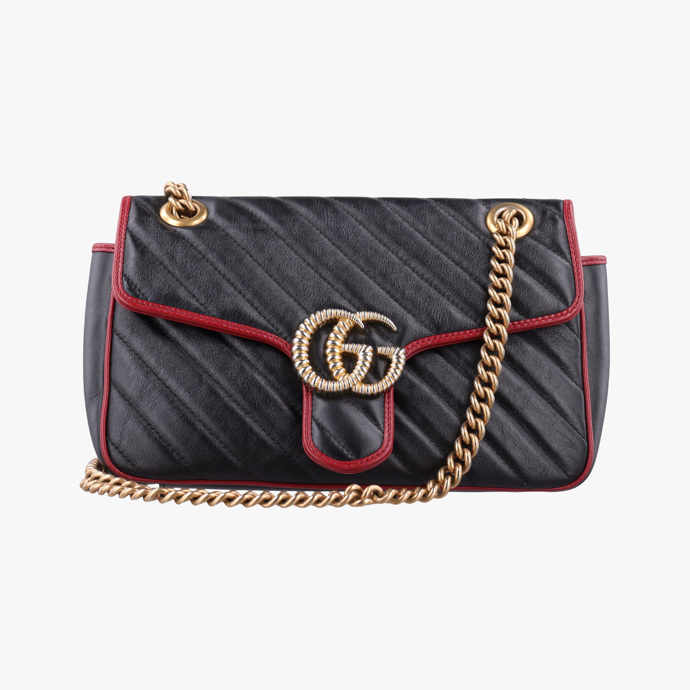 GG Marmont Black×red Leather 443497 F029280935GGマーモント ブラック×レッド レザー 443497 F029280935