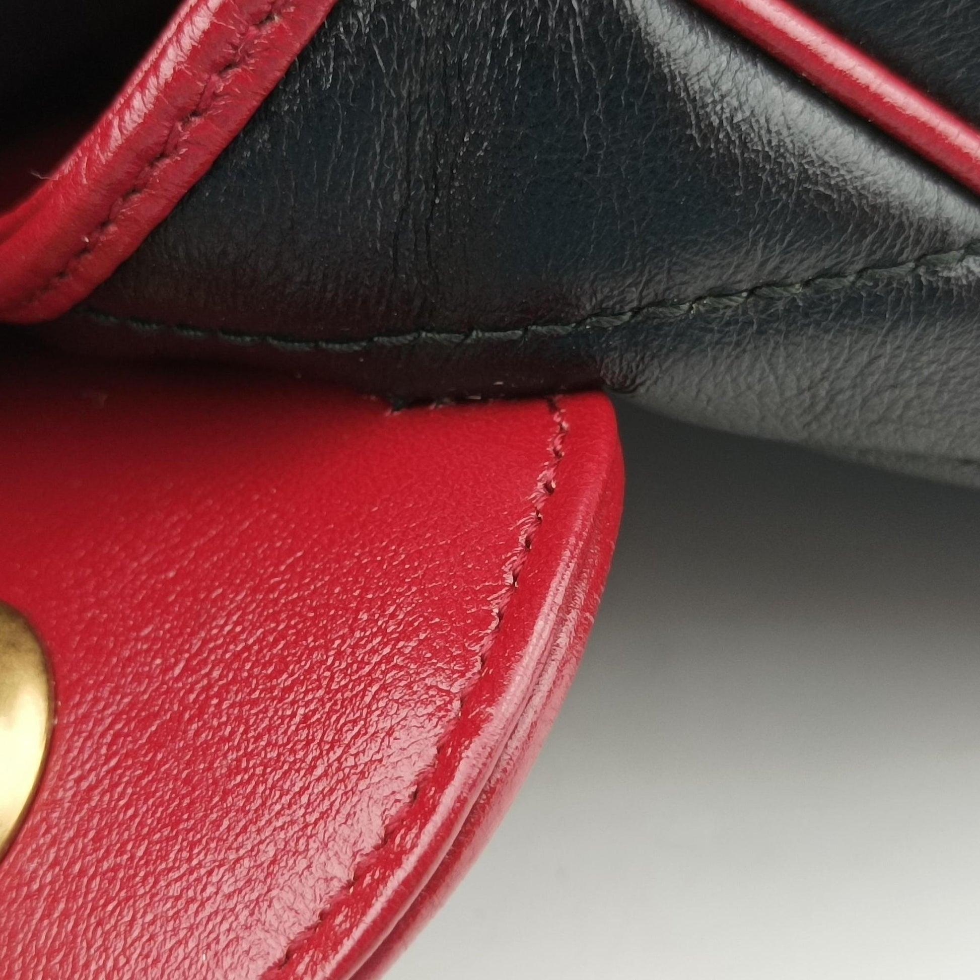GG Marmont Black×red Leather 443497 F029280935GGマーモント ブラック×レッド レザー 443497 F029280935