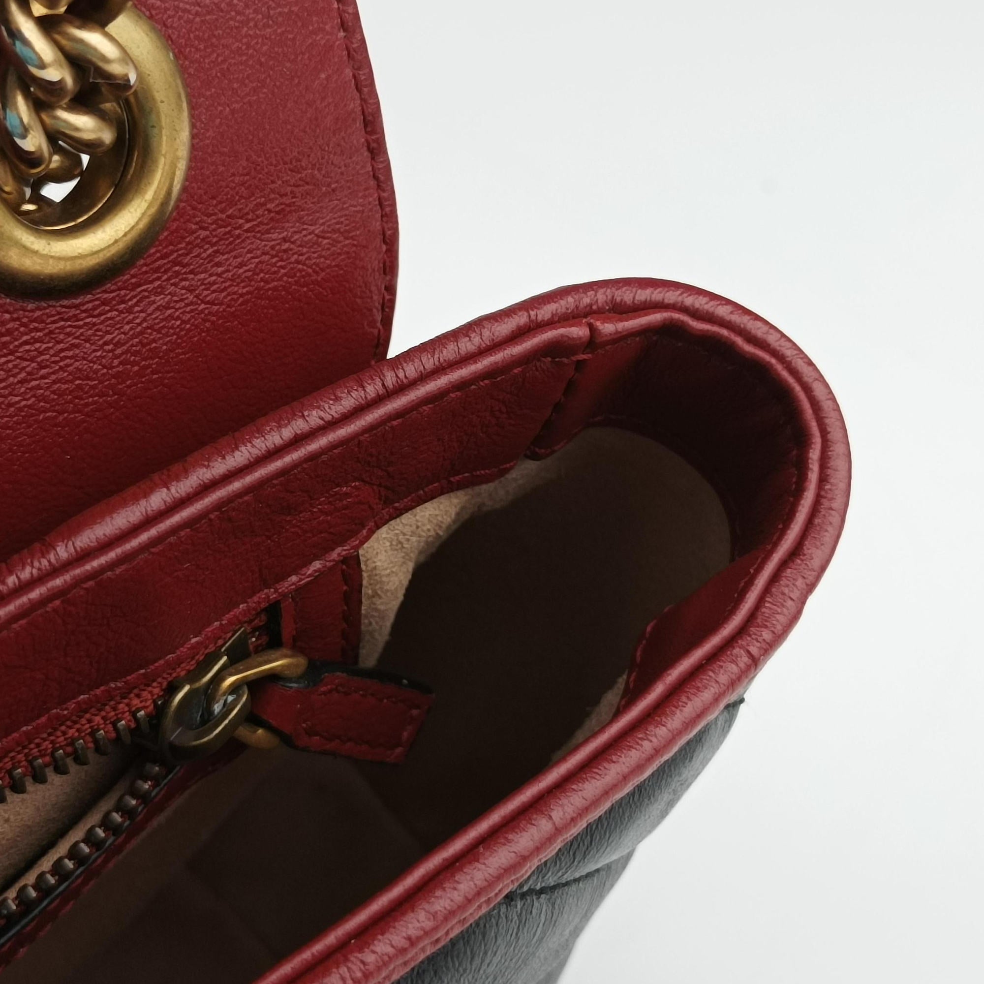 GG Marmont Black×red Leather 443497 F029280935GGマーモント ブラック×レッド レザー 443497 F029280935