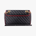 GG Marmont Black×red Leather 443497 F029280935GGマーモント ブラック×レッド レザー 443497 F029280935