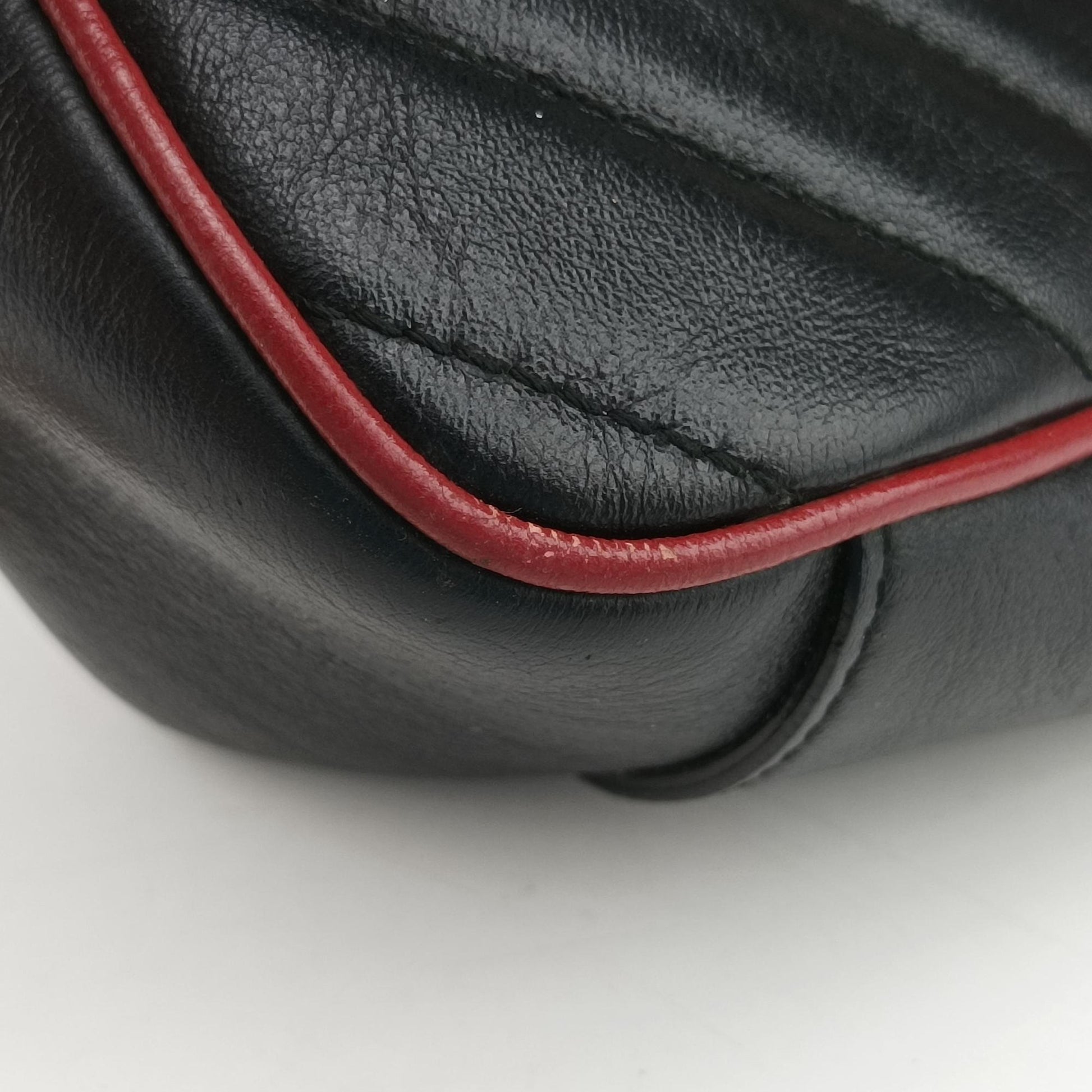 GG Marmont Black×red Leather 443497 F029280935GGマーモント ブラック×レッド レザー 443497 F029280935