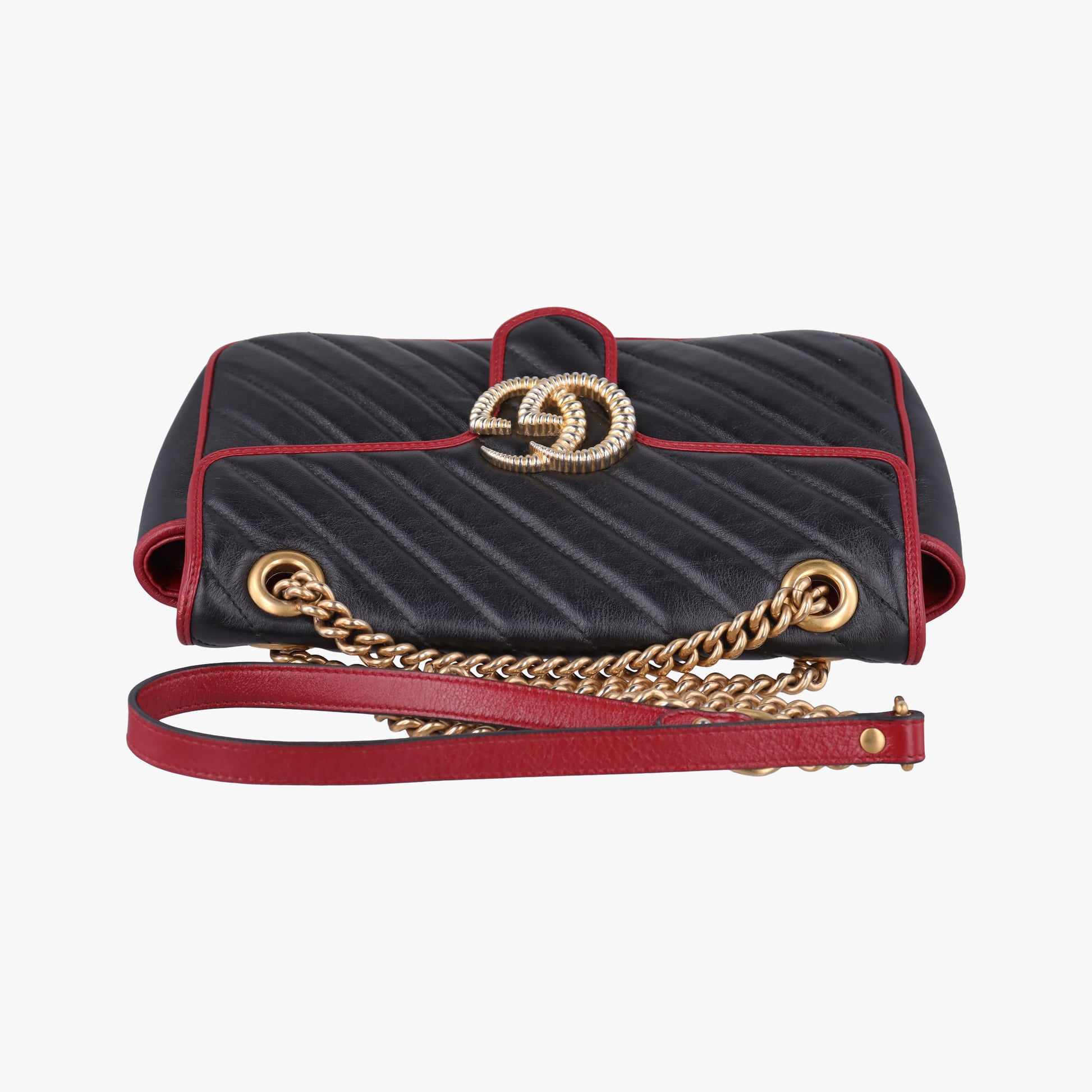 GG Marmont Black×red Leather 443497 F029280935GGマーモント ブラック×レッド レザー 443497 F029280935
